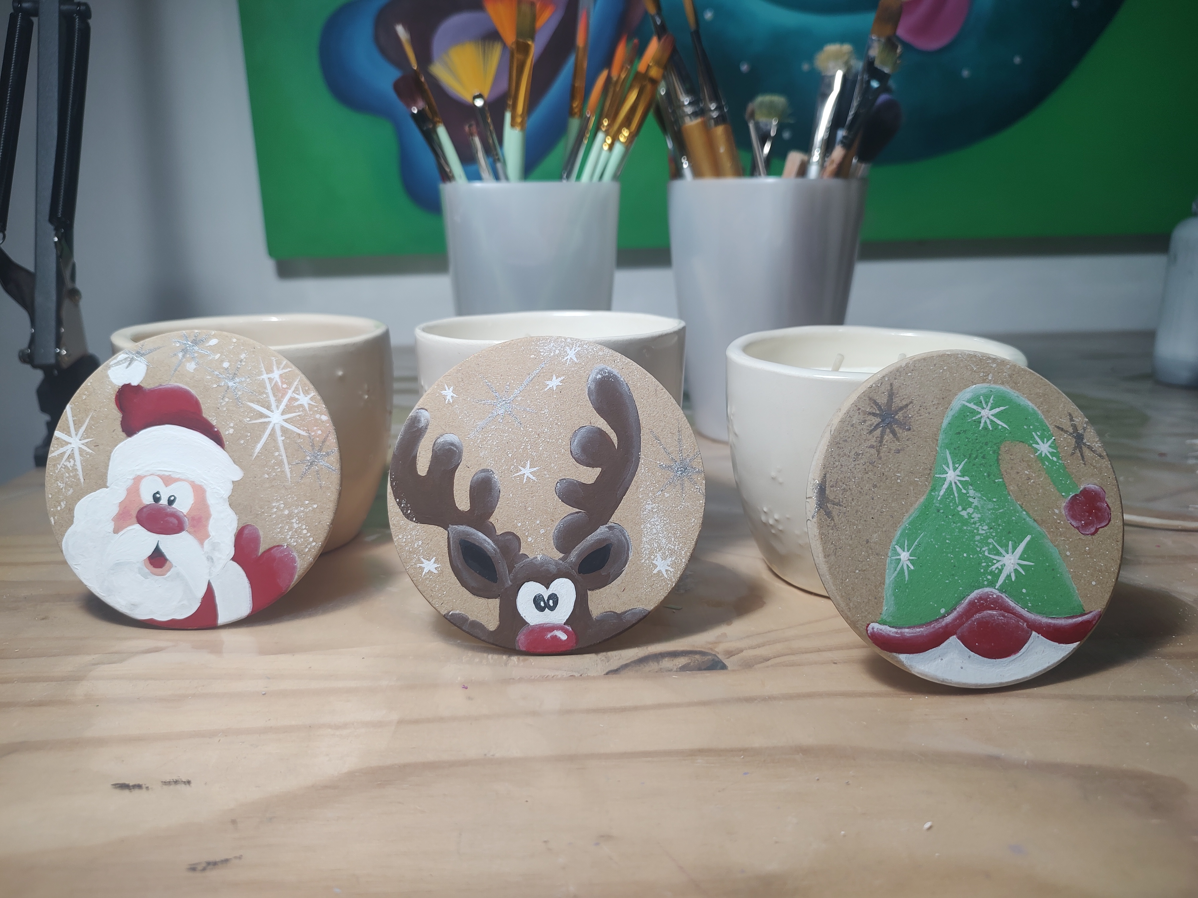 Velas MANO Cuencos Navideños