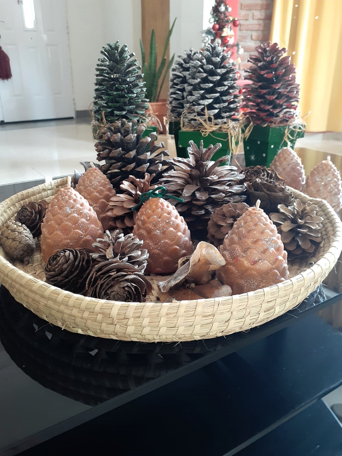 Velas Piña MANO Navideñas