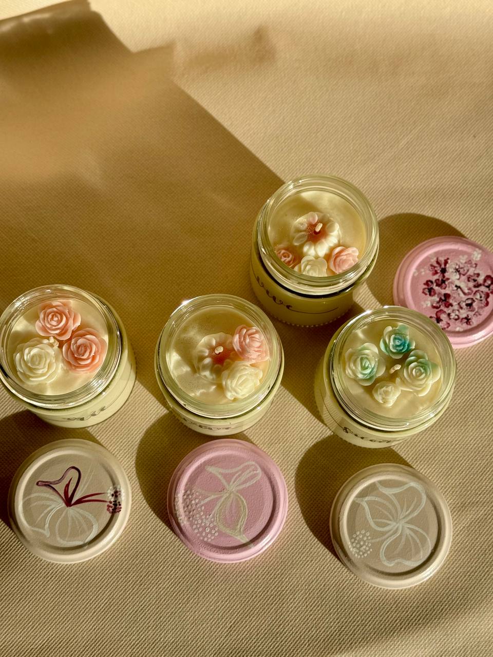 Velas MANO Decoracion en Frasco