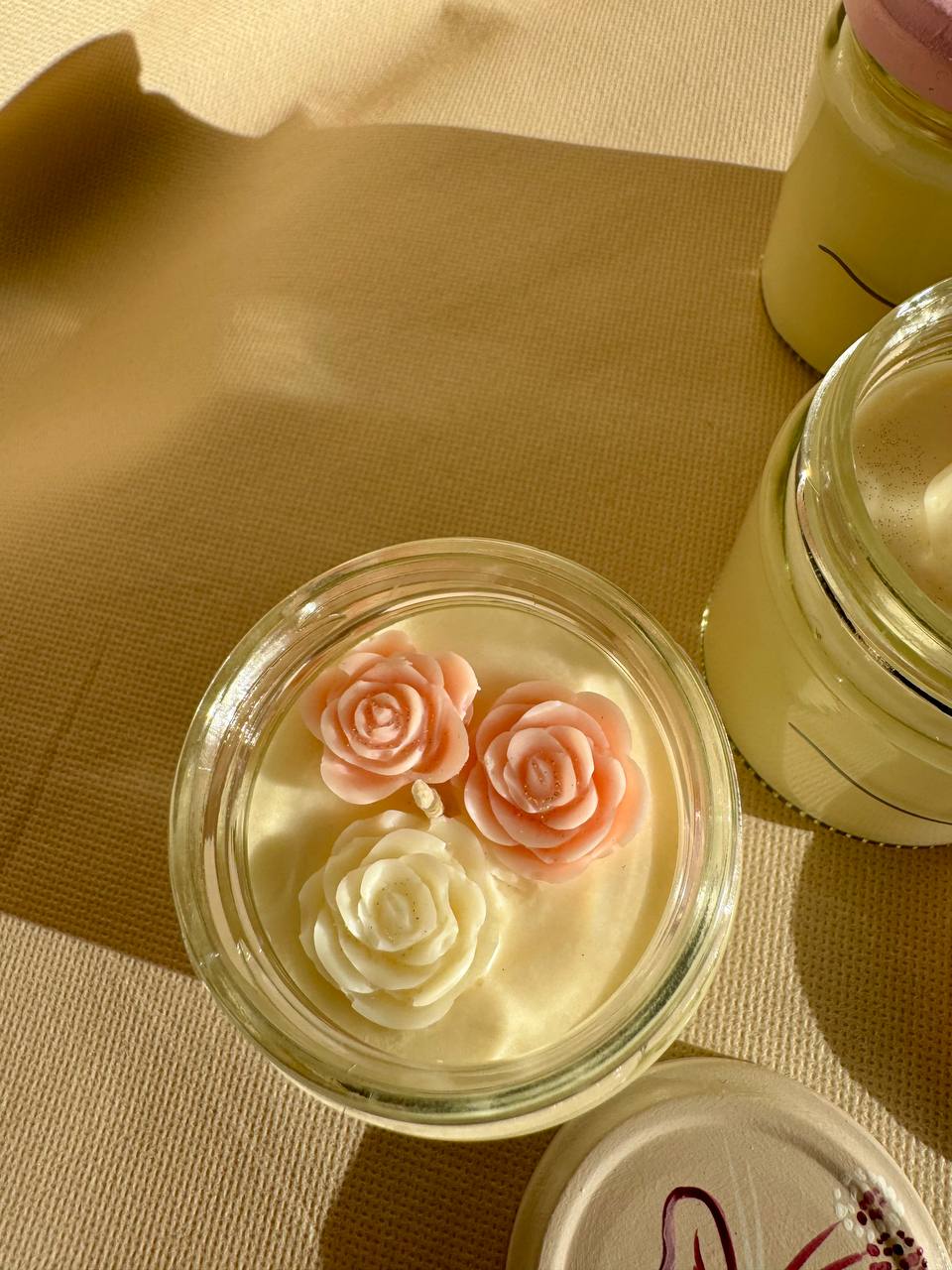 Velas MANO Decoracion en Frasco 