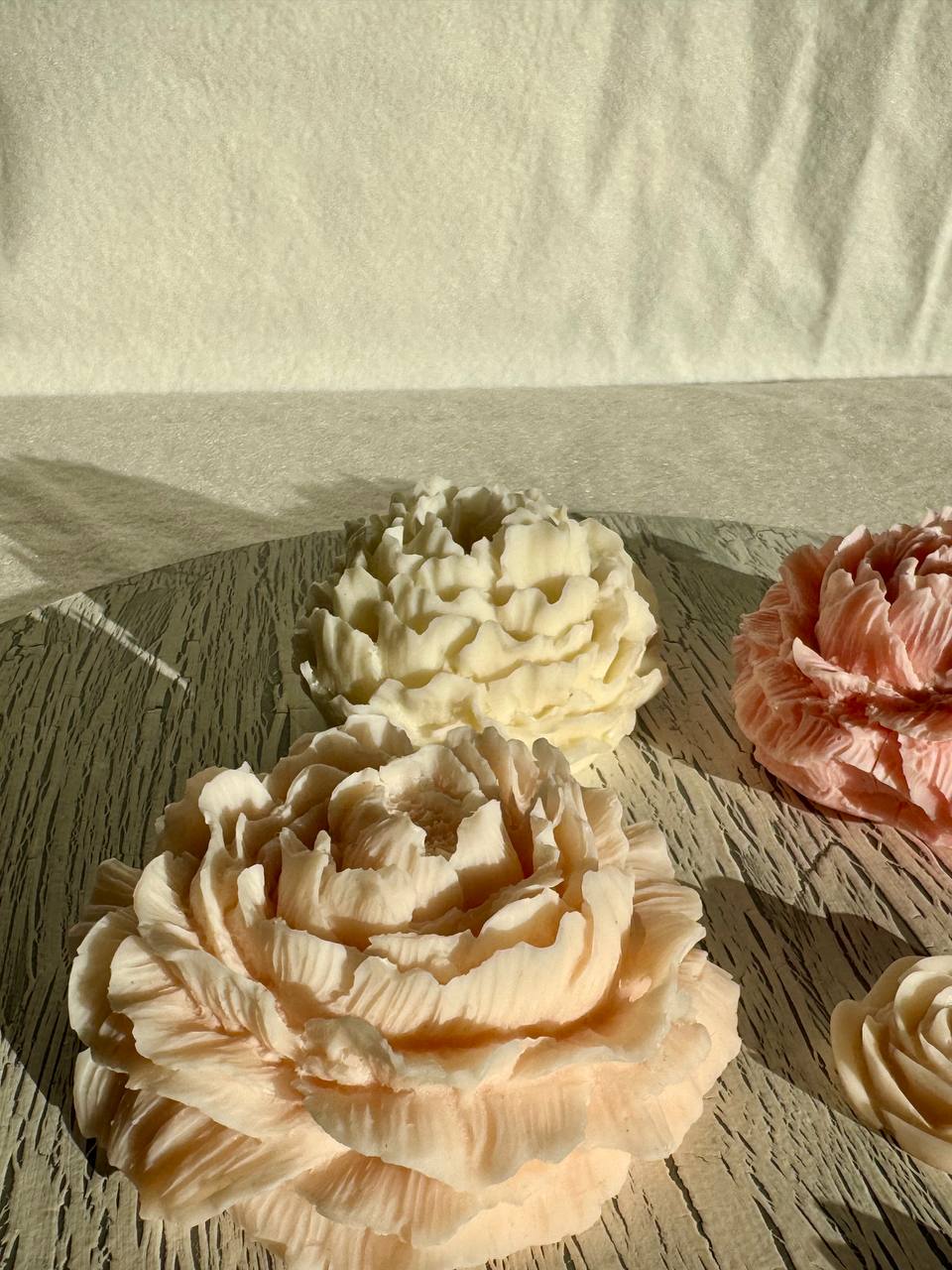 Velas MANO Flor Peonia