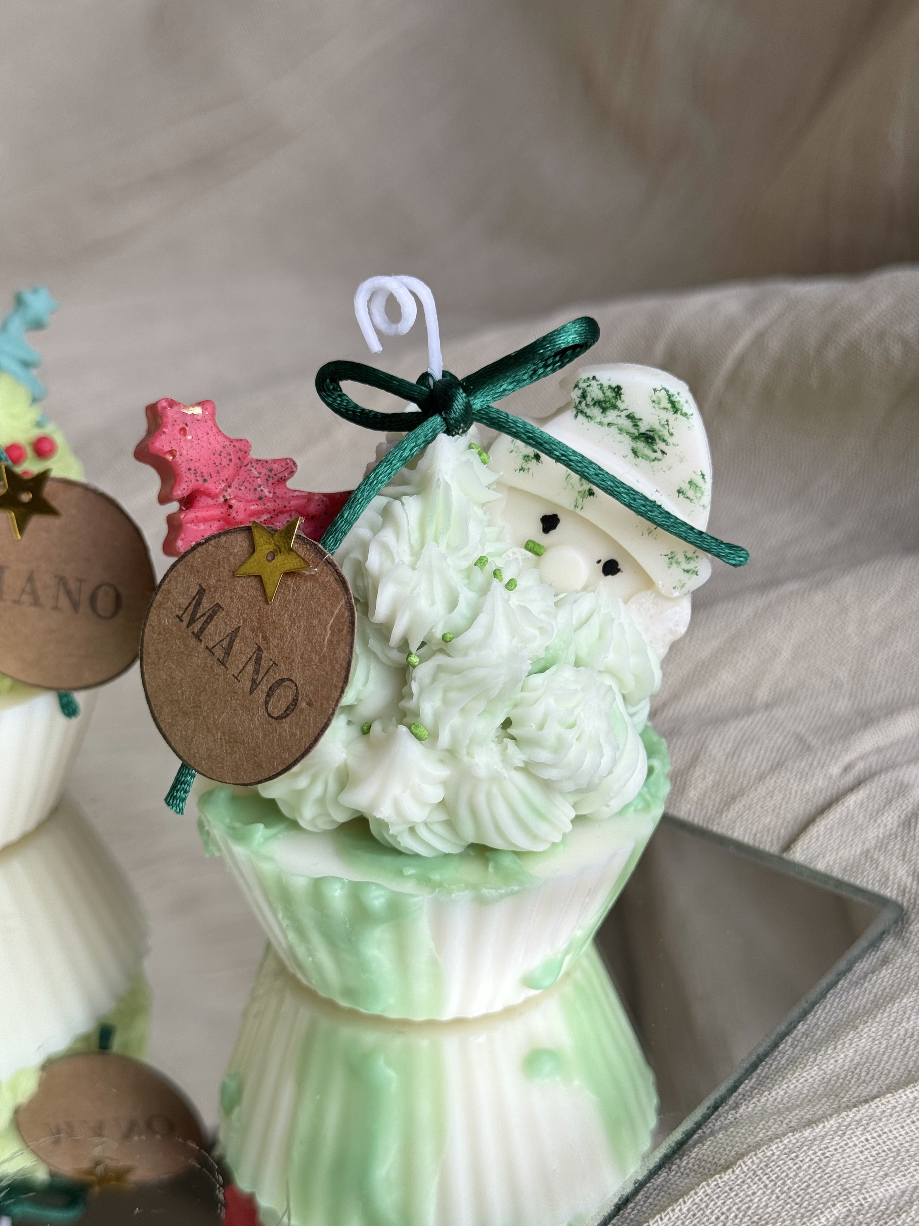Velas MANO CupCakes Navideños