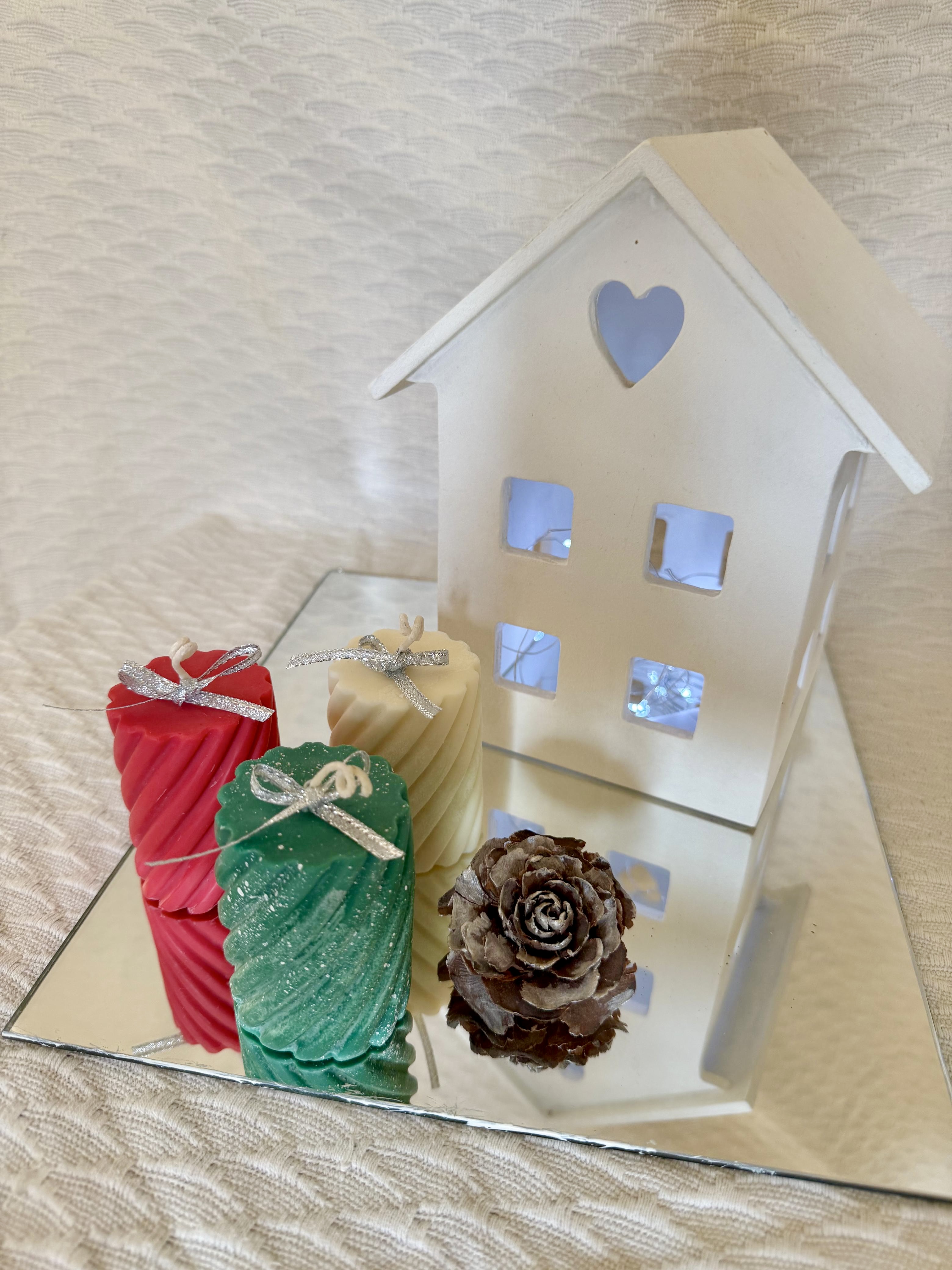 Velas MANO Giradas Navideñas