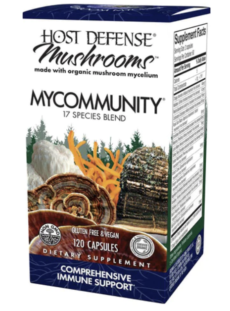 HOST DEFENSE MYCOMMUNITY 17 RŪŠIŲ GRYBIENOS FORMULĖ 60/120 vnt.