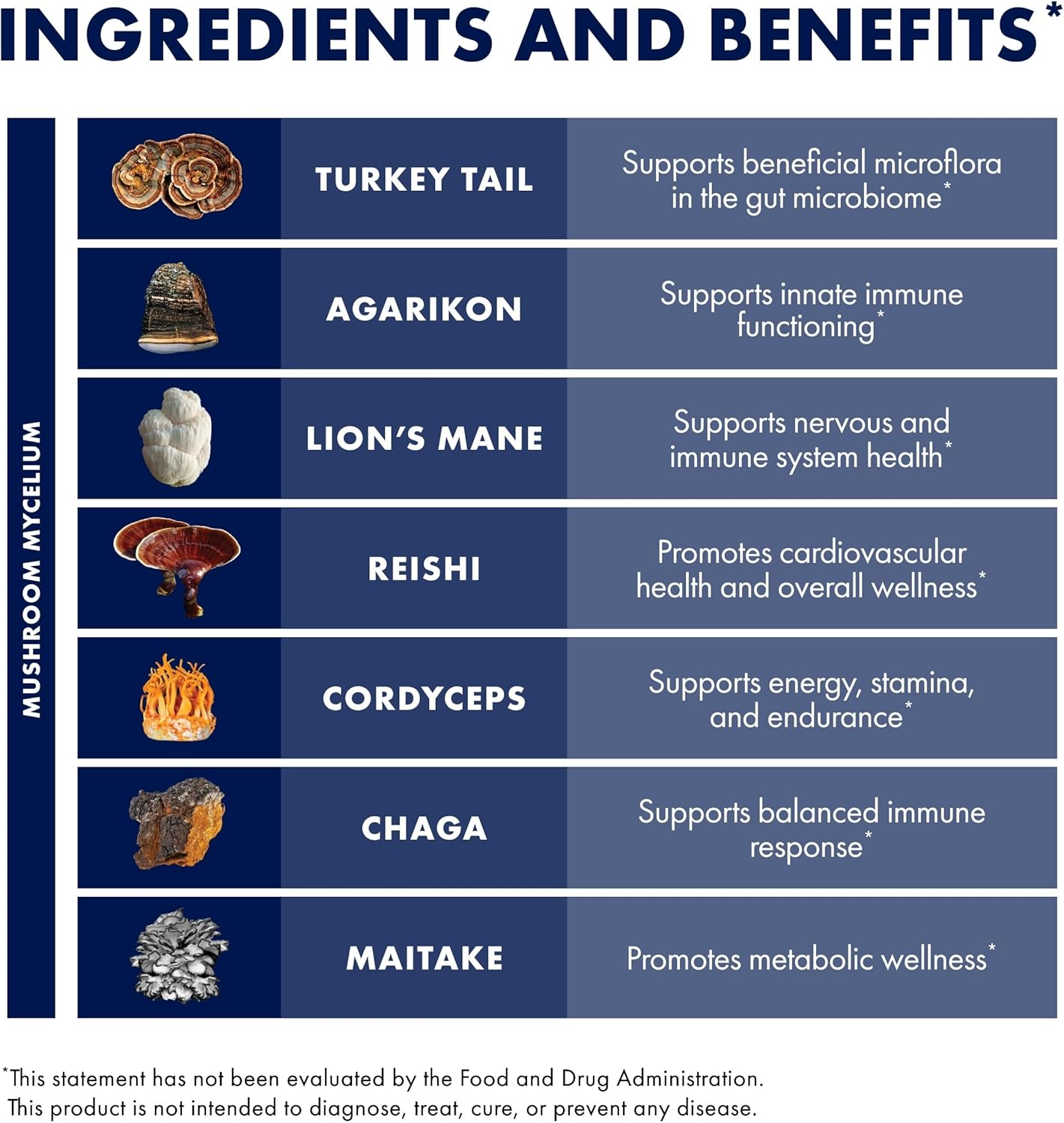 HOST DEFENSE MYCOMMUNITY 17 RŪŠIŲ GRYBIENOS FORMULĖ 100g 