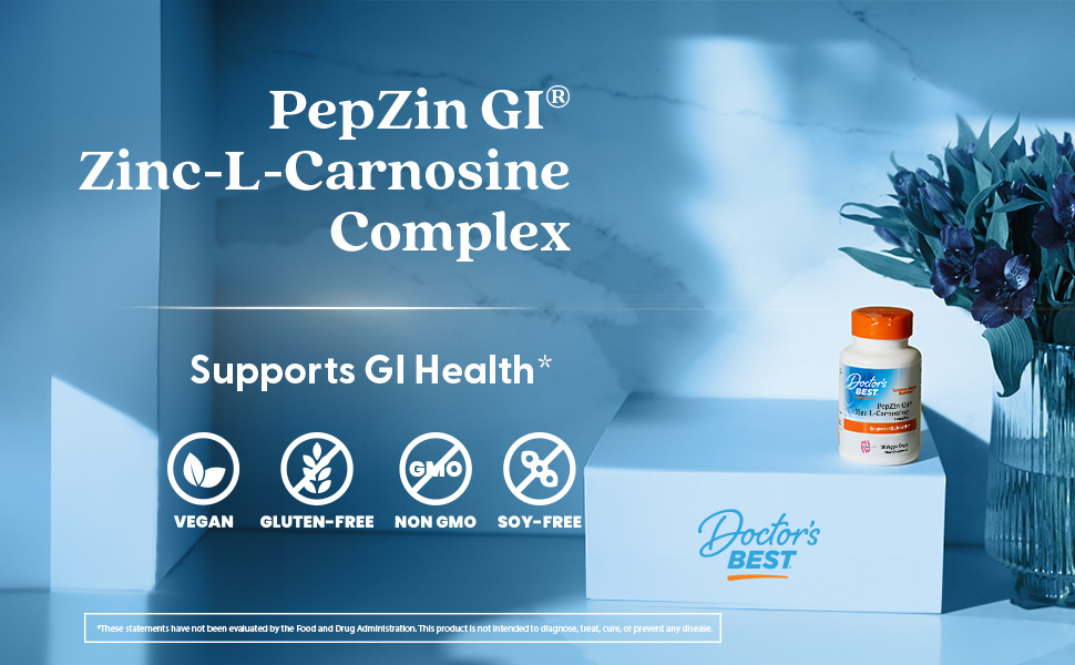 DOCTOR'S BEST PepZin GI CINKO L-KARNOZINAS 120 vnt.