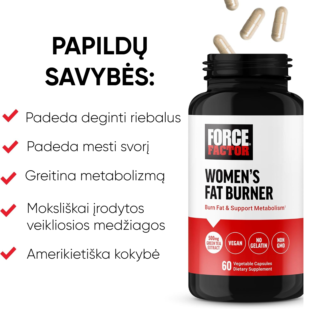 FORCE FACTOR RIEBALŲ DEGINTOJAS 60 vnt.