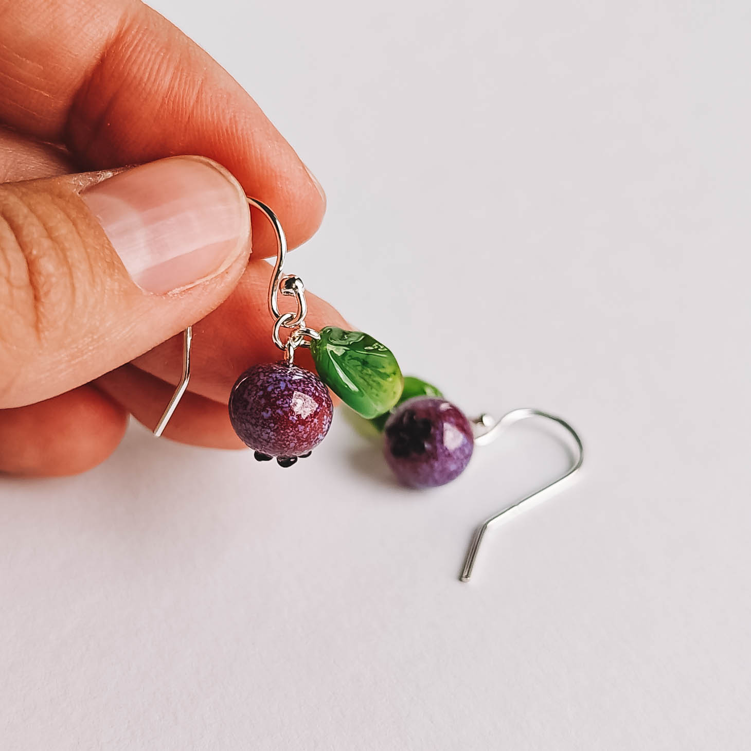 Blueberry wire earrings