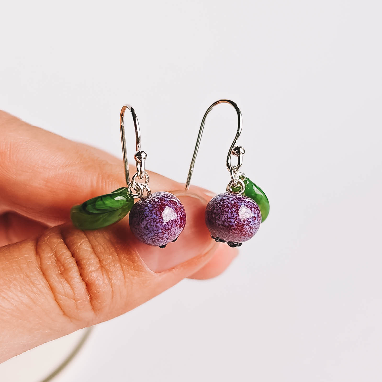 Blueberry wire earrings