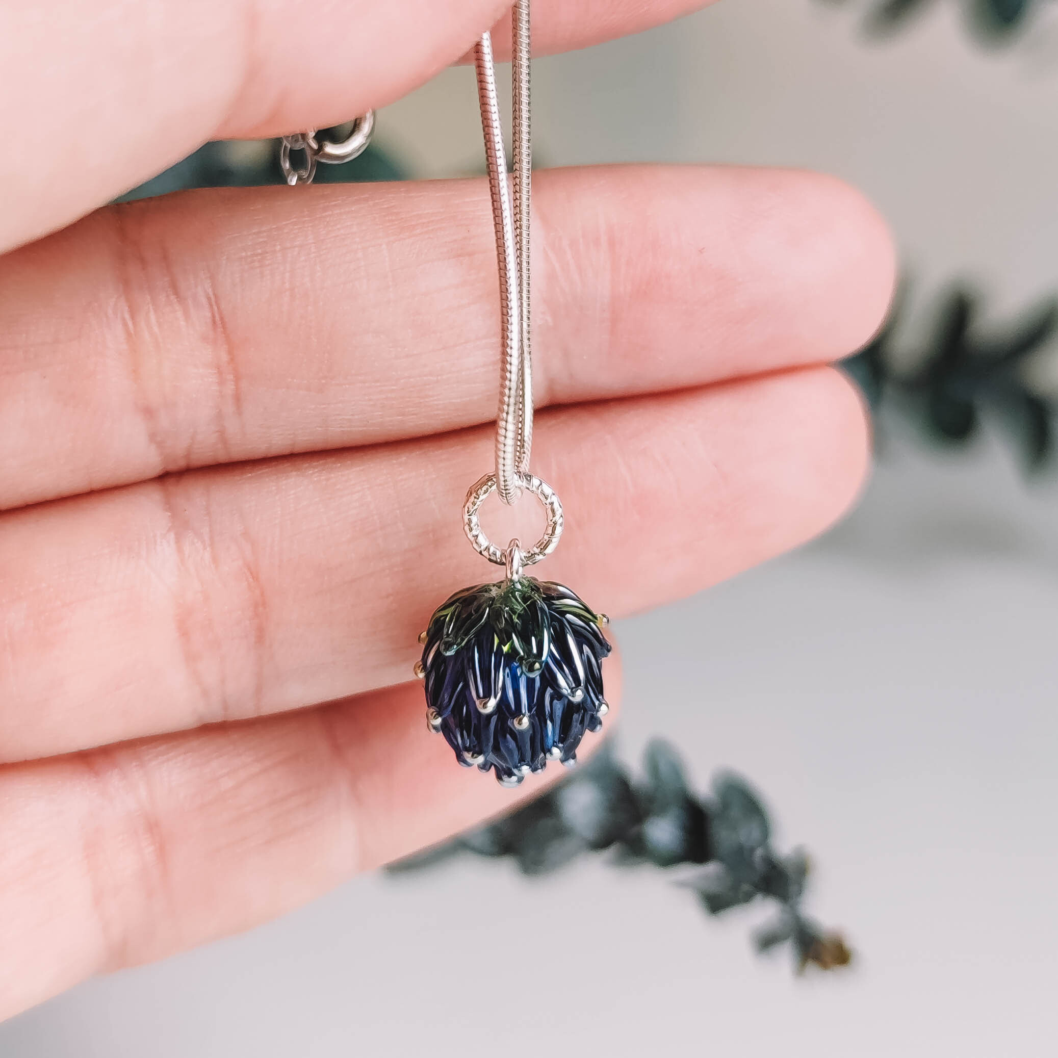 Neon navy flower