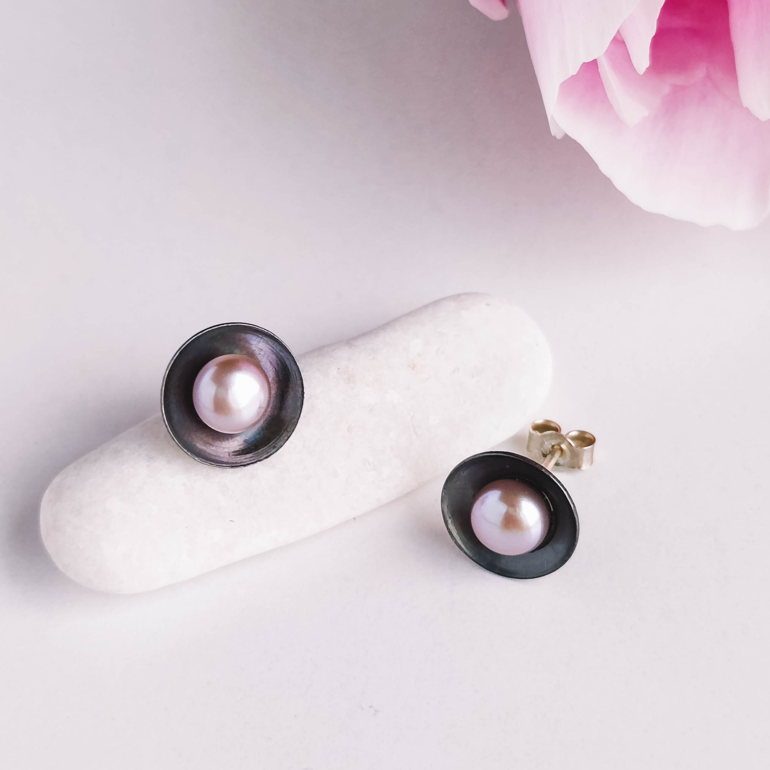 Pearl stud earrings