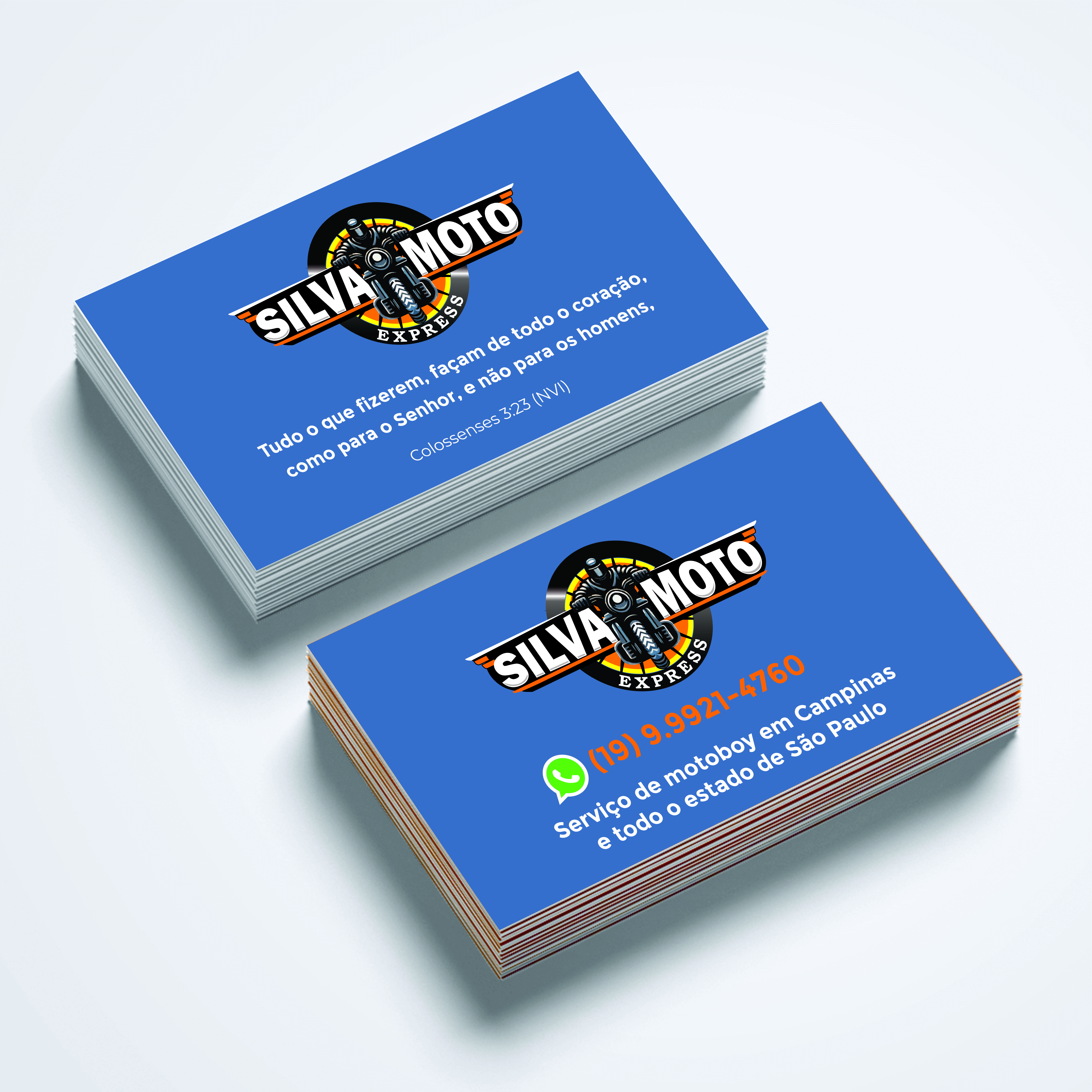 500 unidades de Cartão de Visita - Verniz Total frente e verso