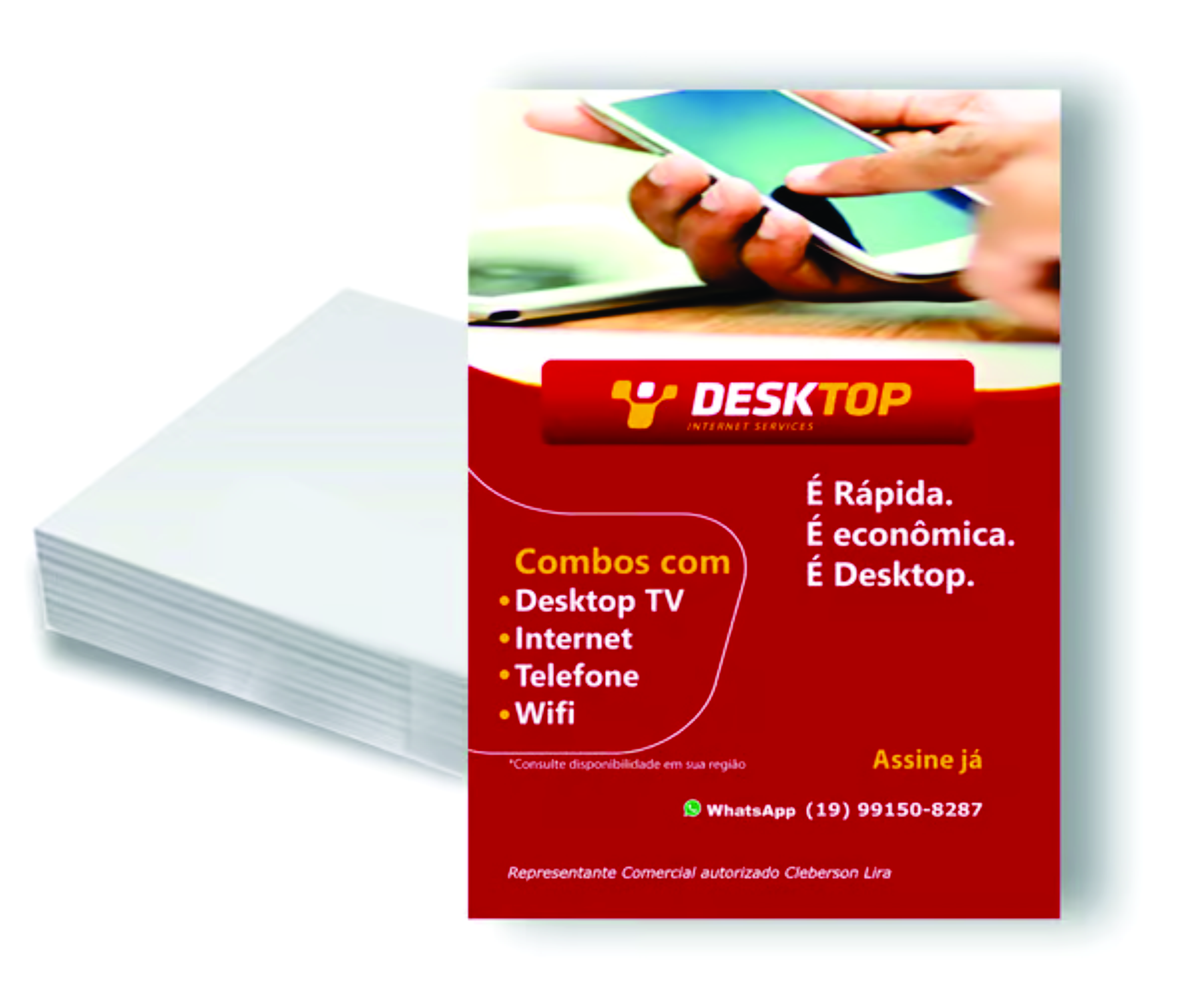 5000 unidades de Folhetos - 100x140 mm. - Colorido Frente - Refile