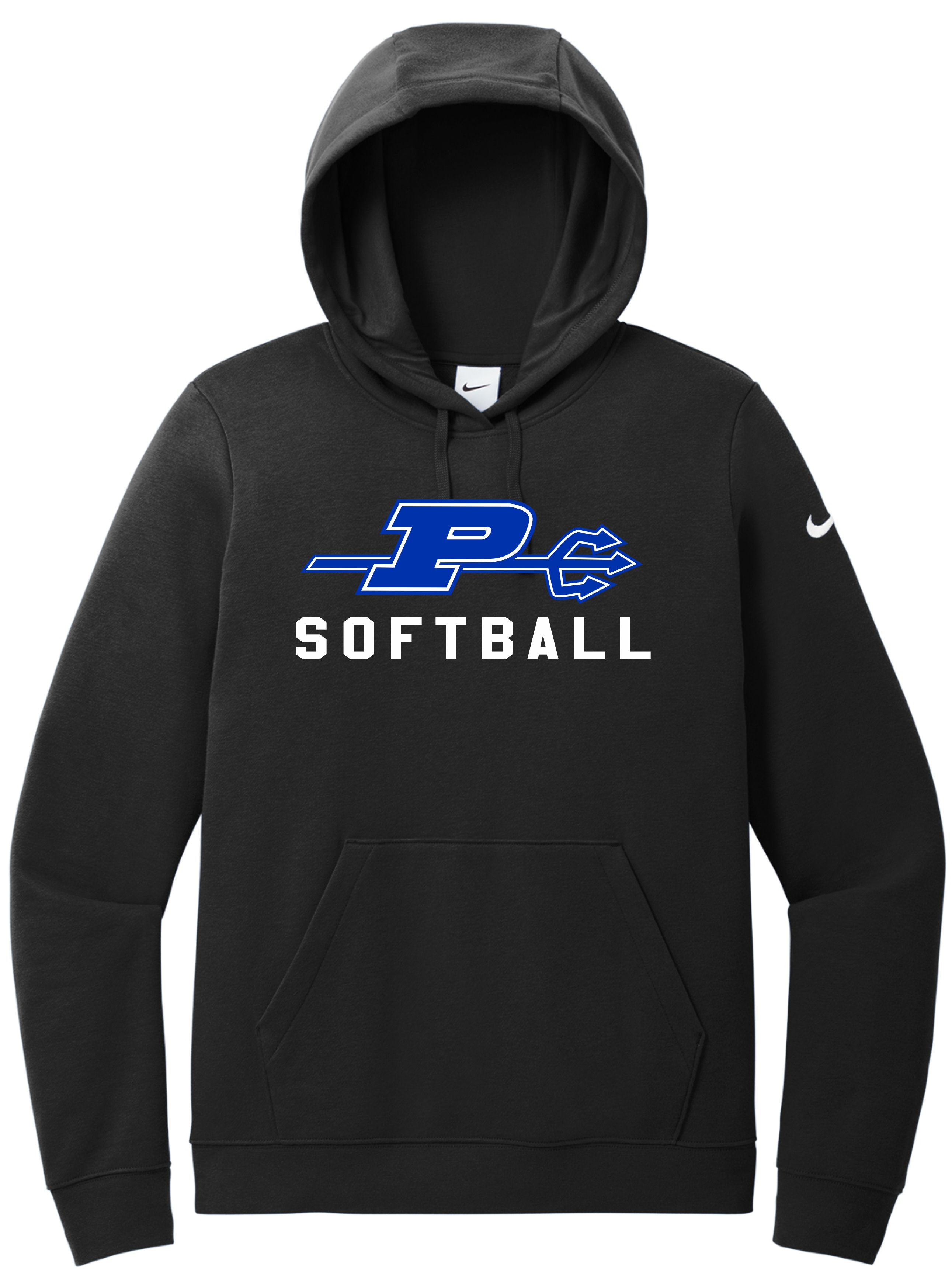 Nike Ladies Club Fleece Sleeve Swoosh Pullover Hoodie