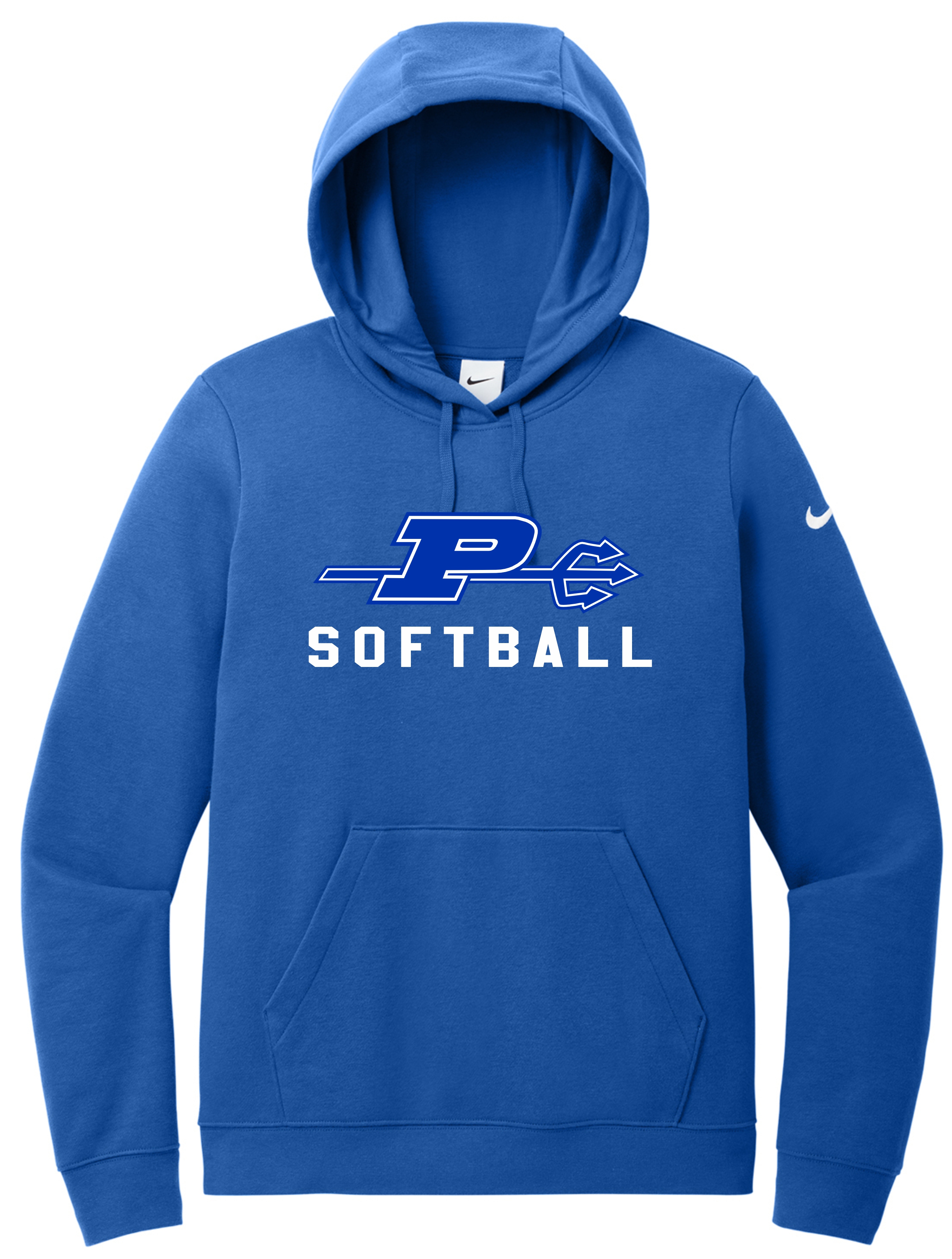 Nike Ladies Club Fleece Sleeve Swoosh Pullover Hoodie