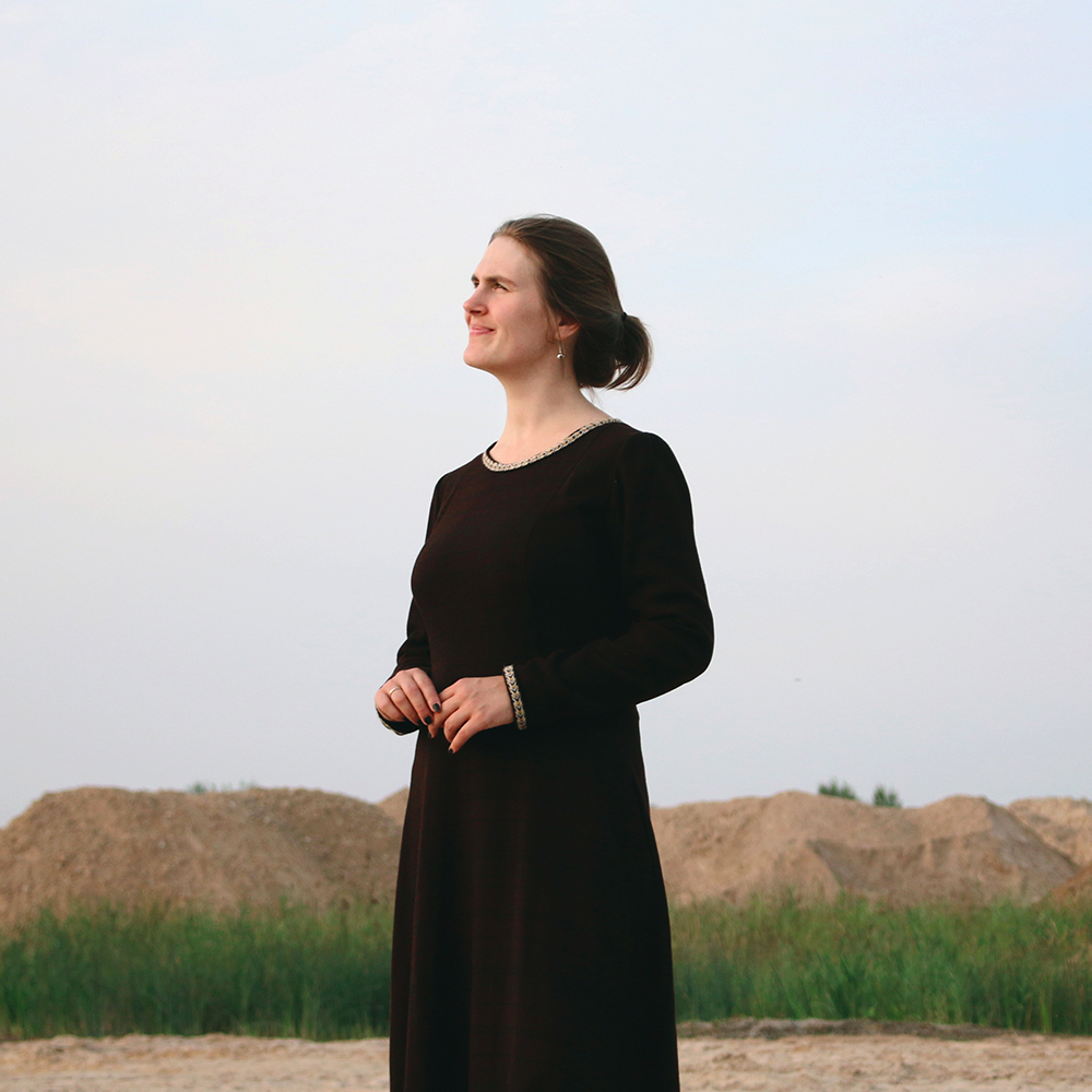 Women's long wool dress