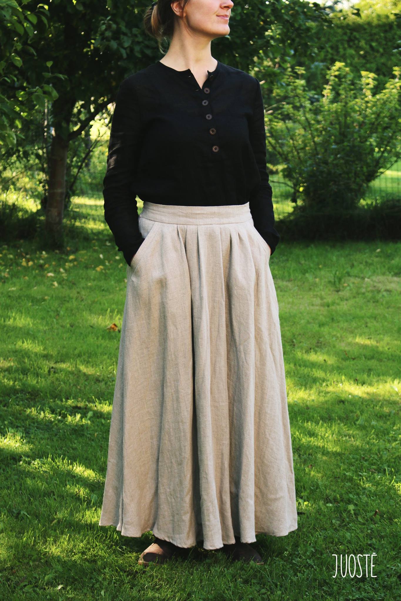 Flared Linen Skirt