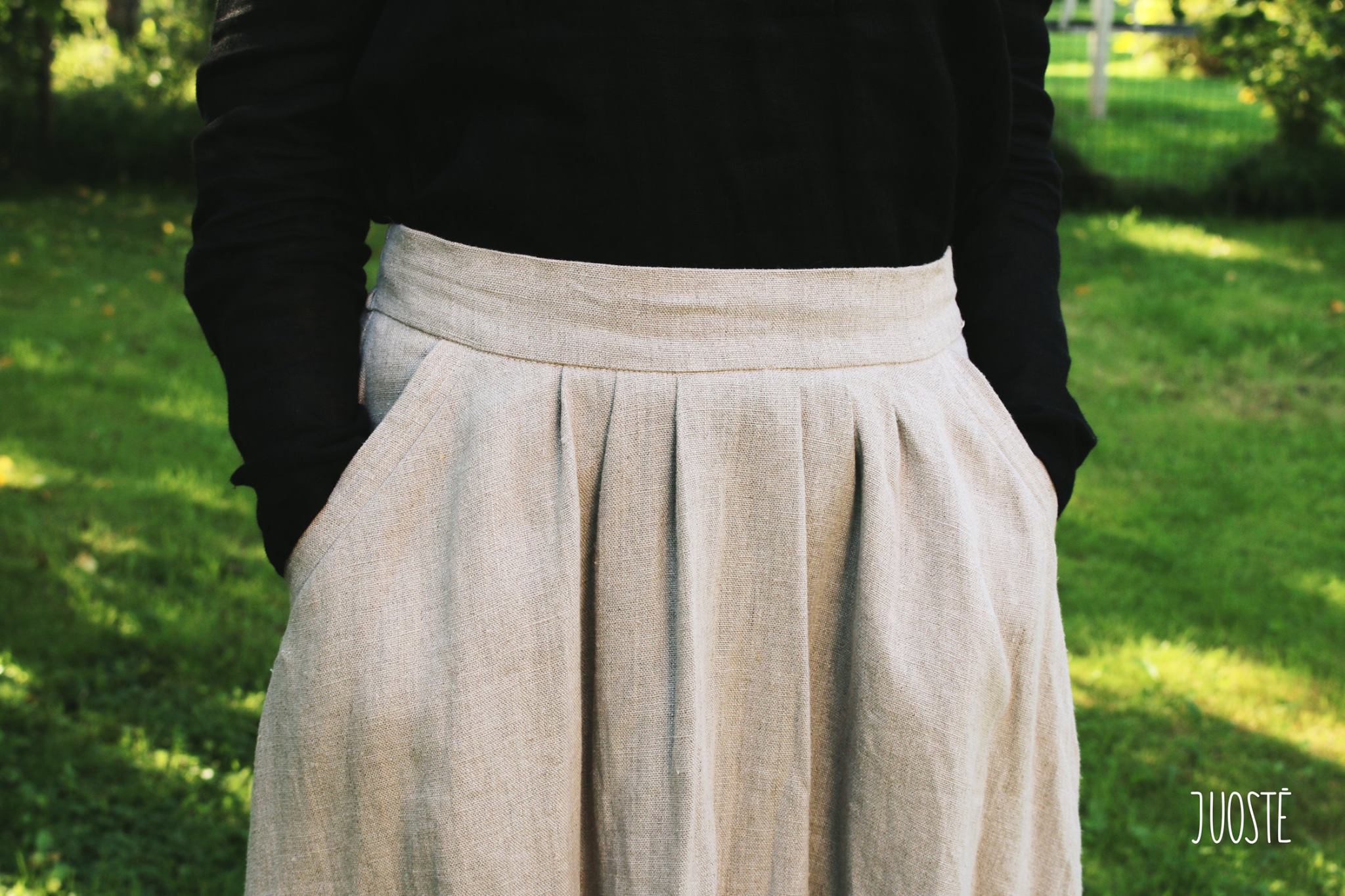 Flared Linen Skirt