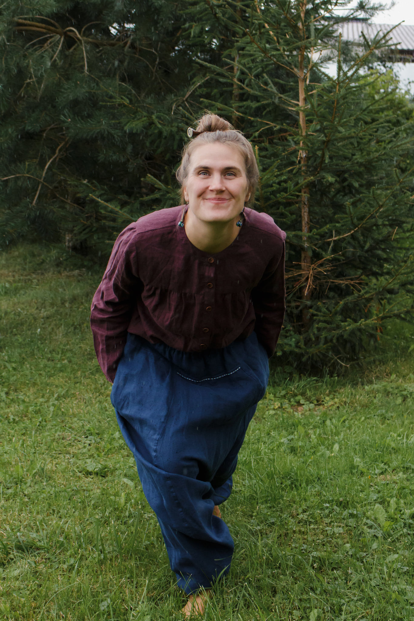 Linen Shirt with Wooden Buttons