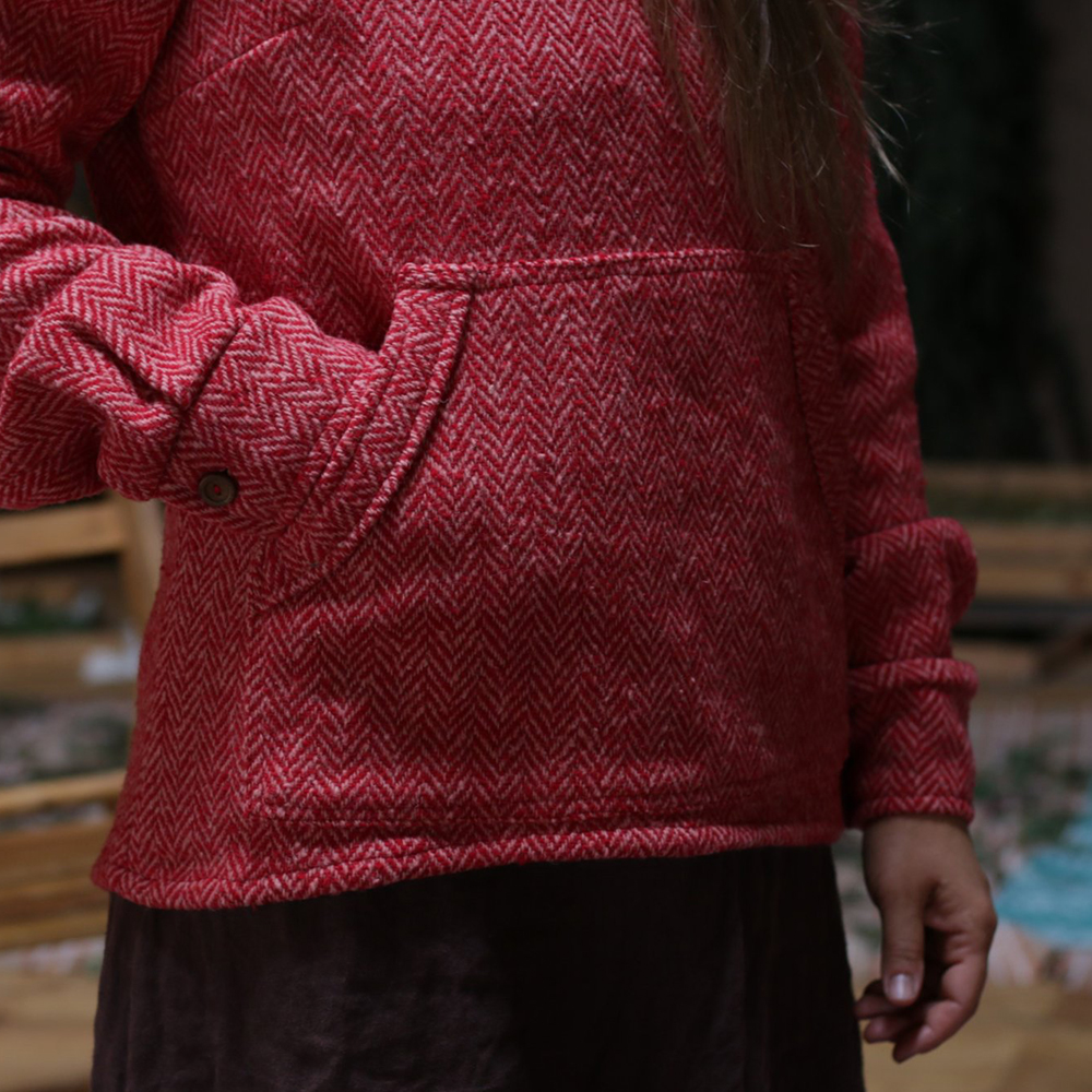 Warm woolen women's hoodie