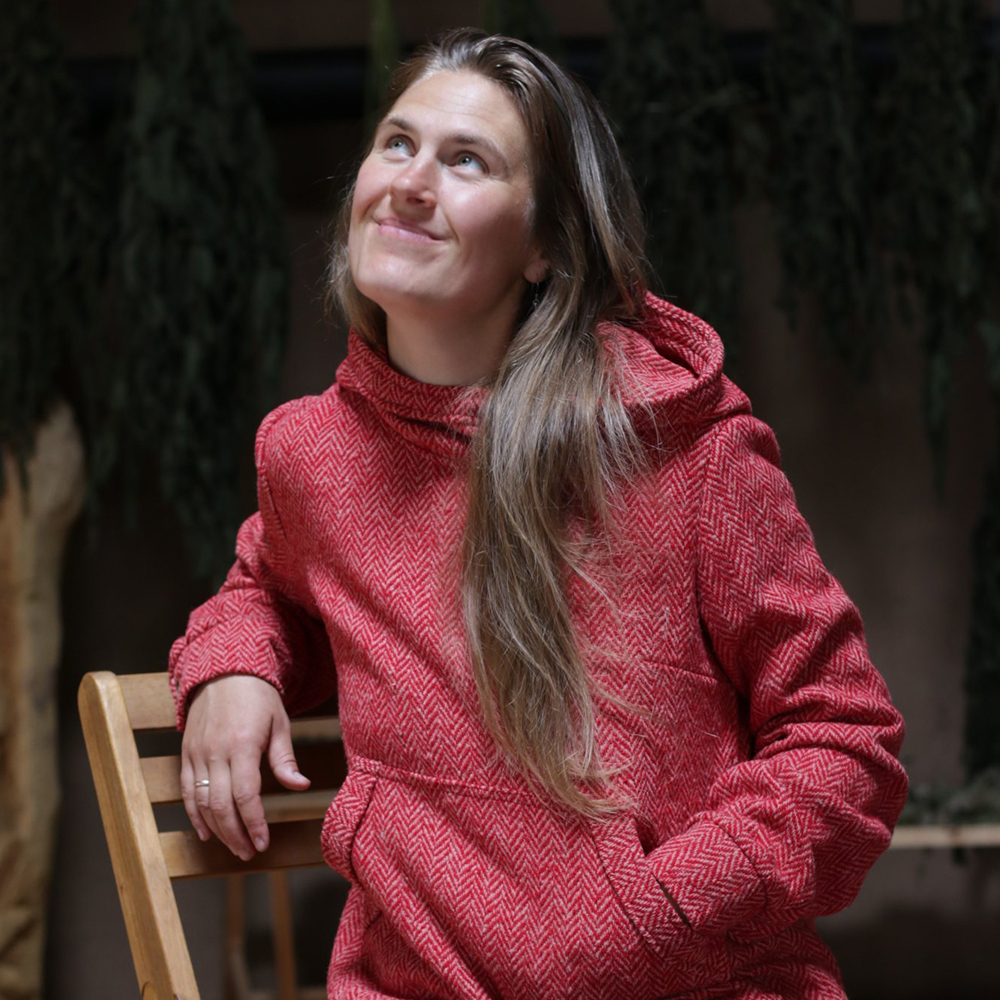 Warm woolen women's hoodie