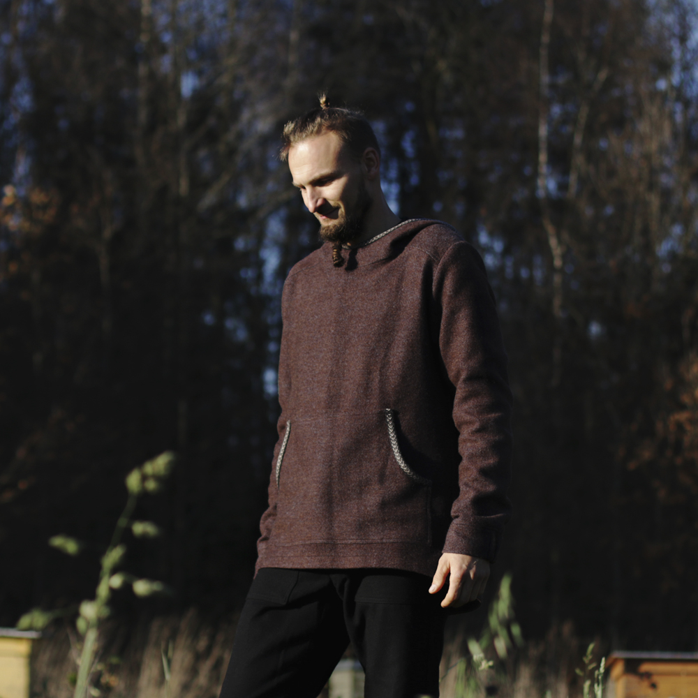 Woolen men's hoodie