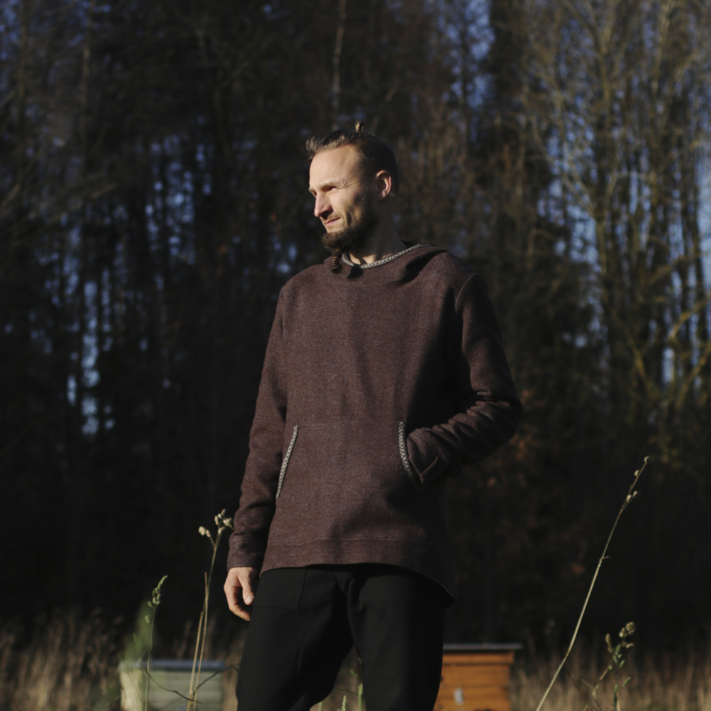 Woolen men's hoodie