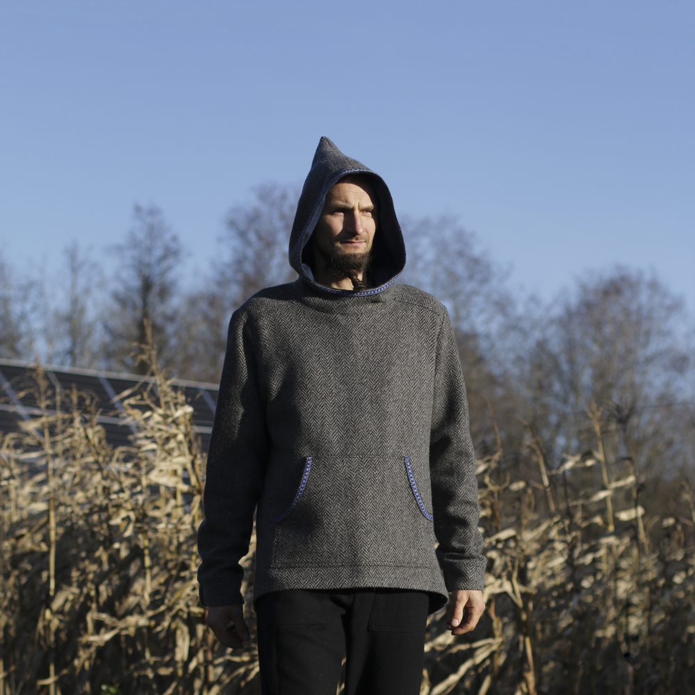 Woolen men's hoodie