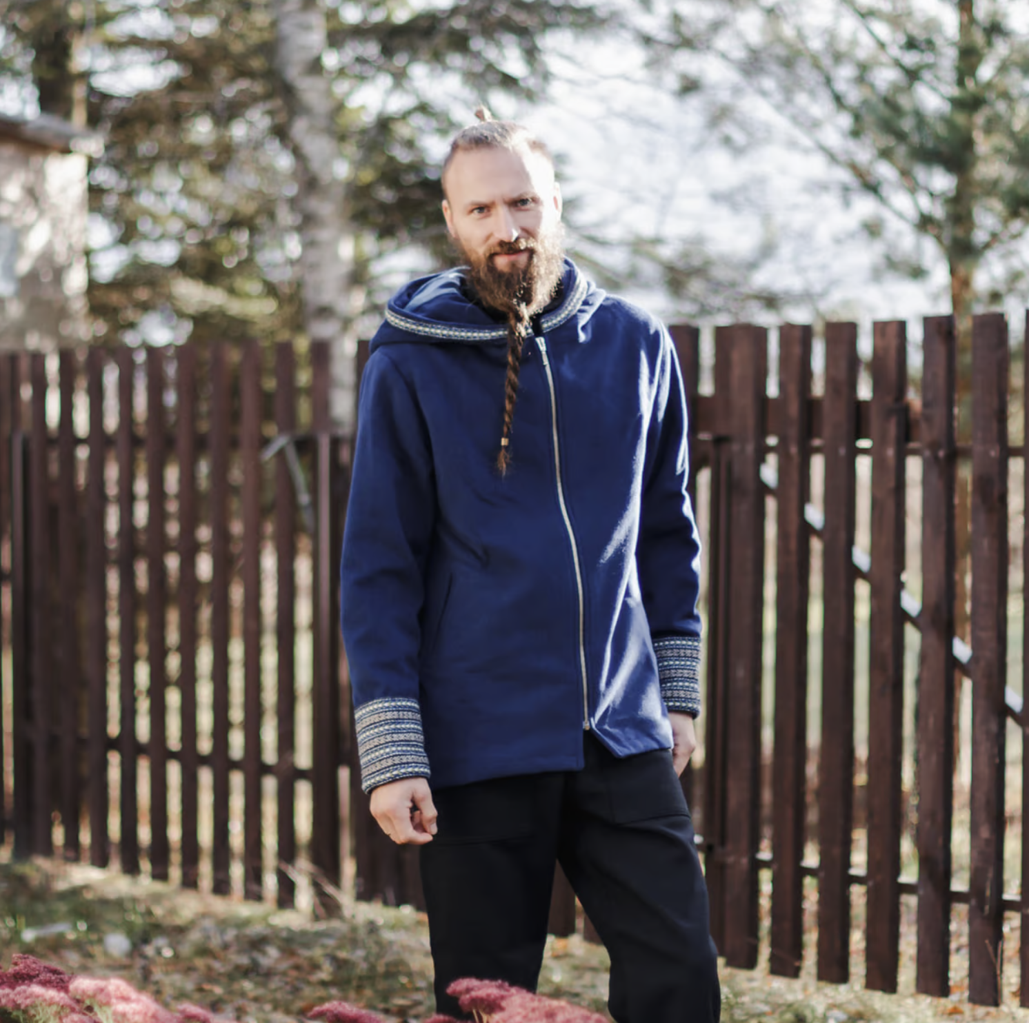 Wool men's coat - hoodie