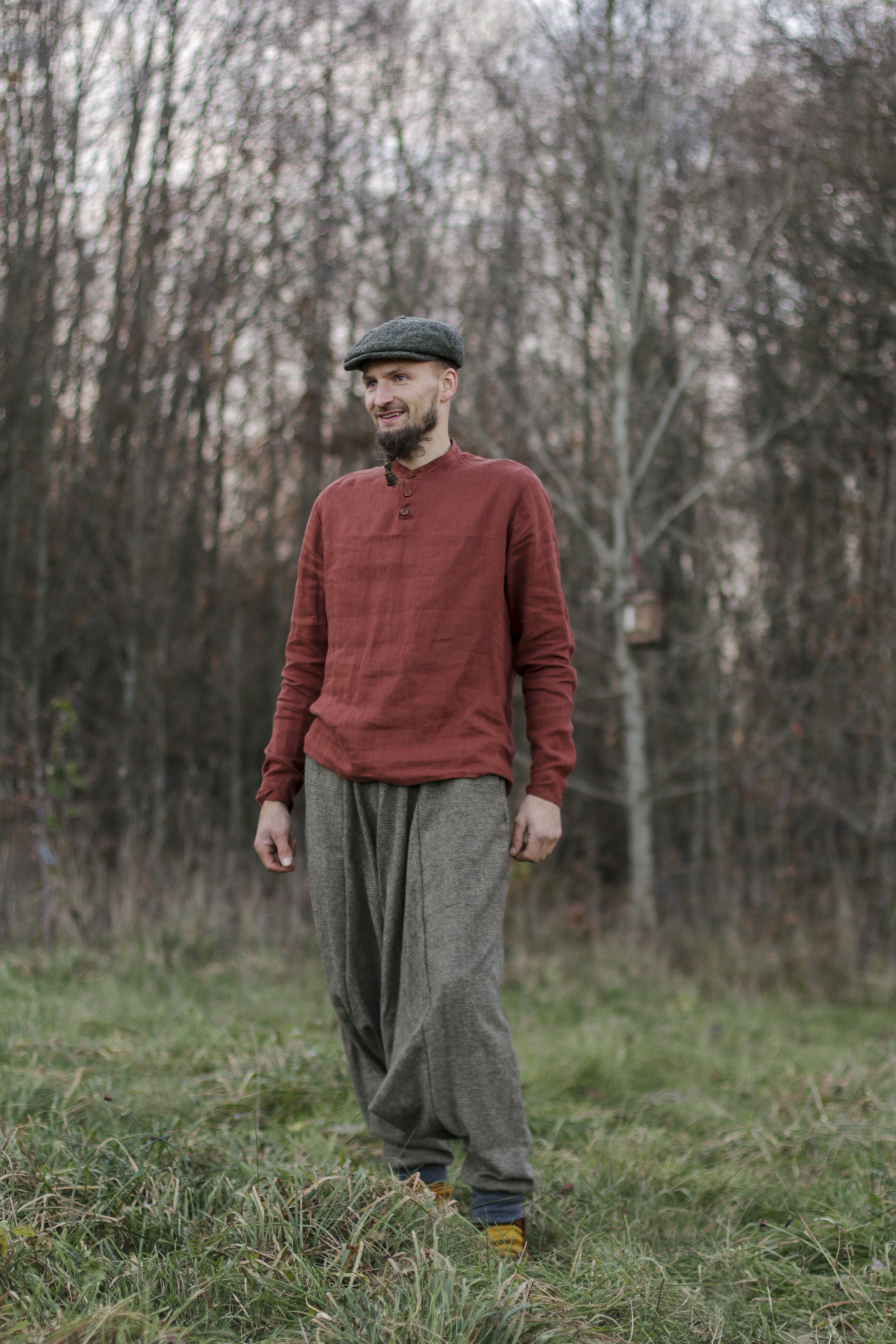 Men's Baggy Trousers Made of Fine Wool