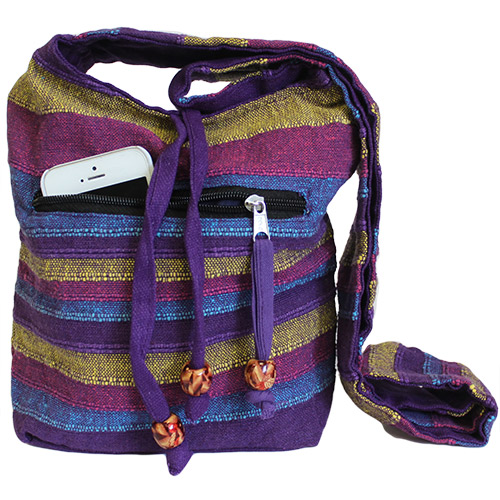 Sac bandoulière bohème - Aurore boréale