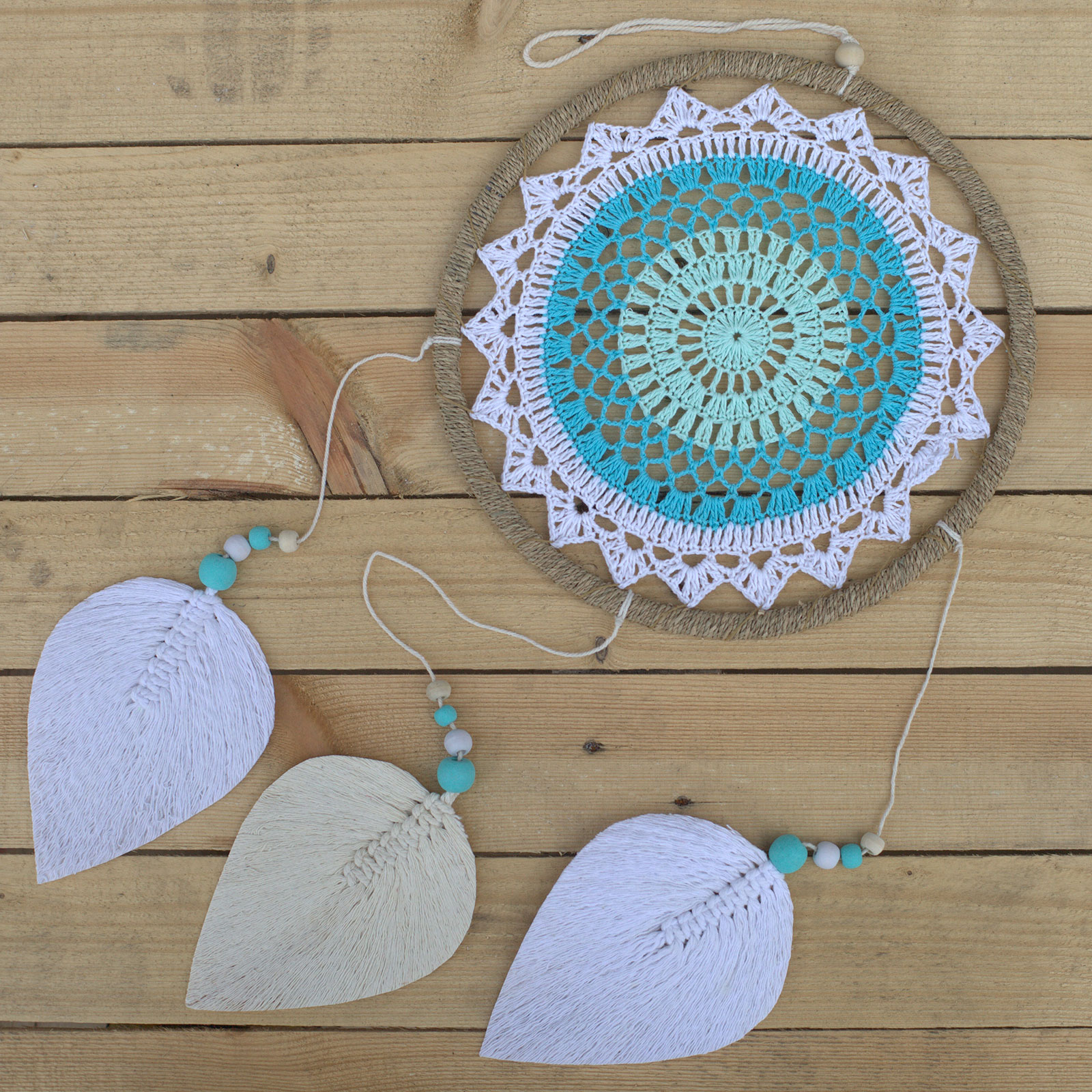 Attrape-rêve sweet  - Touche turquoise 