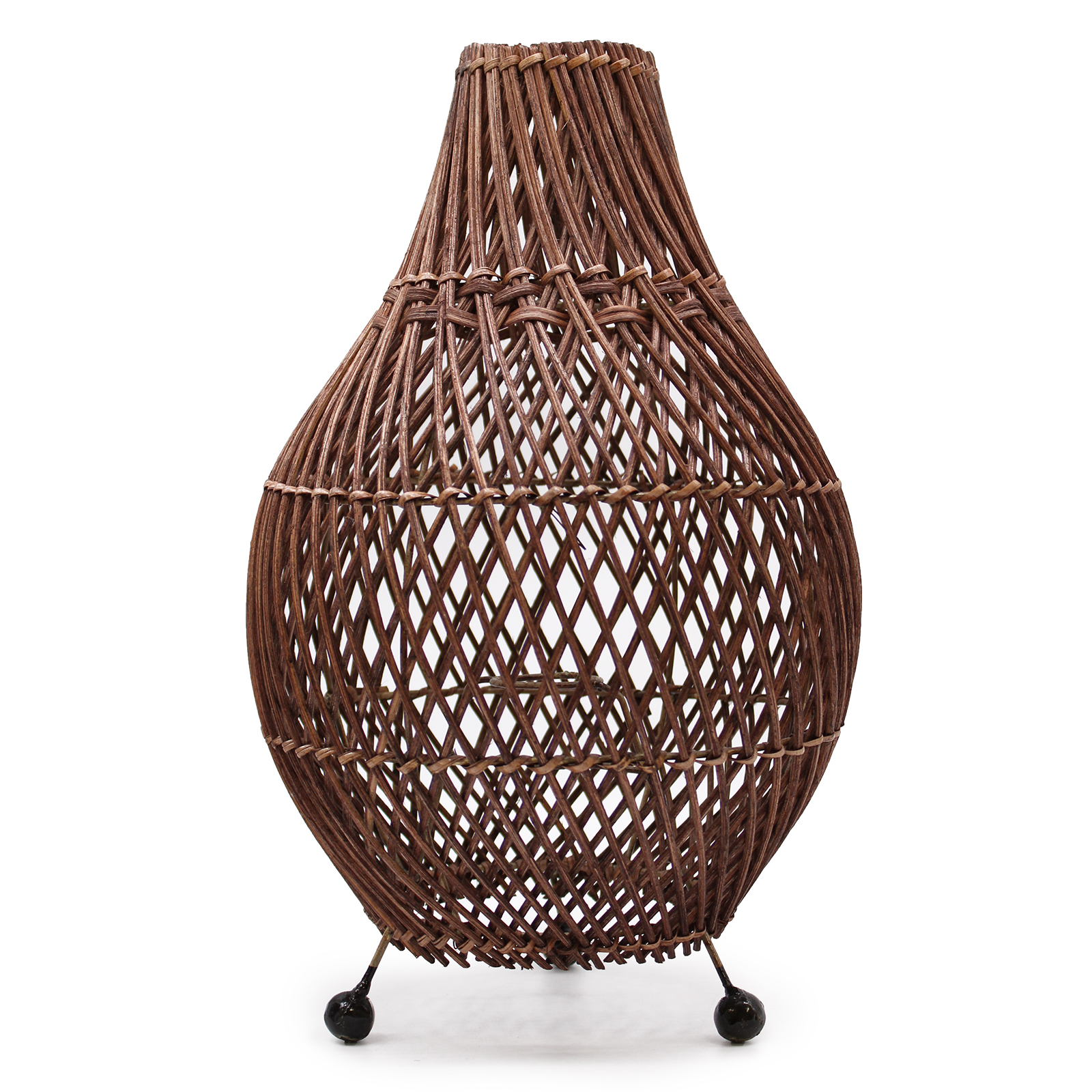 Lampe à poser en rotin - Marron Chocolat