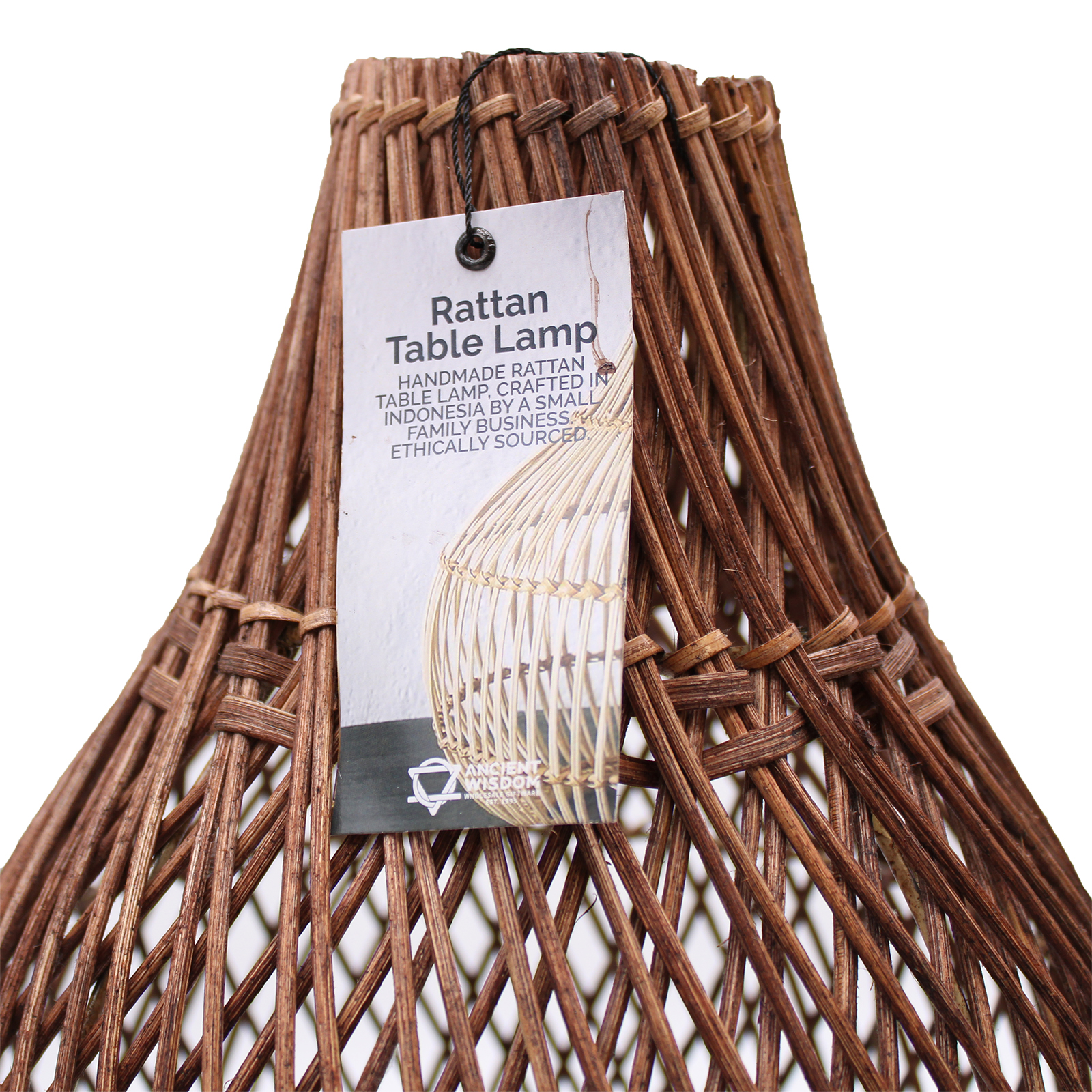 Lampe à poser en rotin - Marron Chocolat