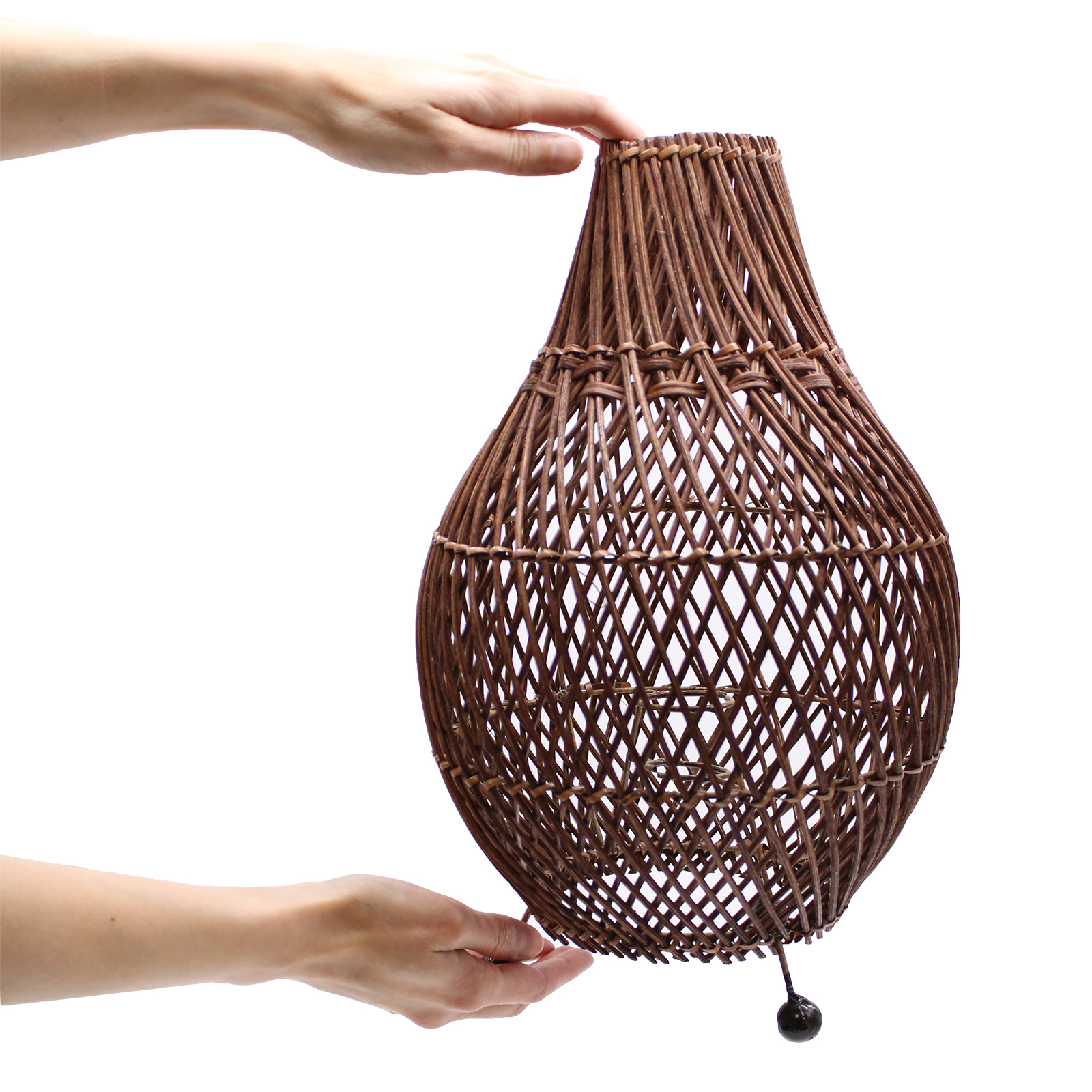 Lampe à poser en rotin - Marron Chocolat