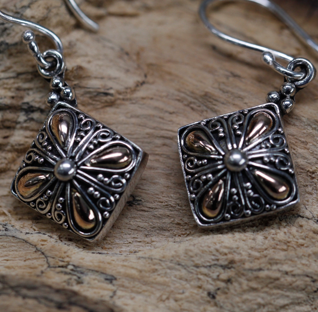 Boucles d'oreilles d'or et d'argent Prestige - Vibe boHo Baroque 