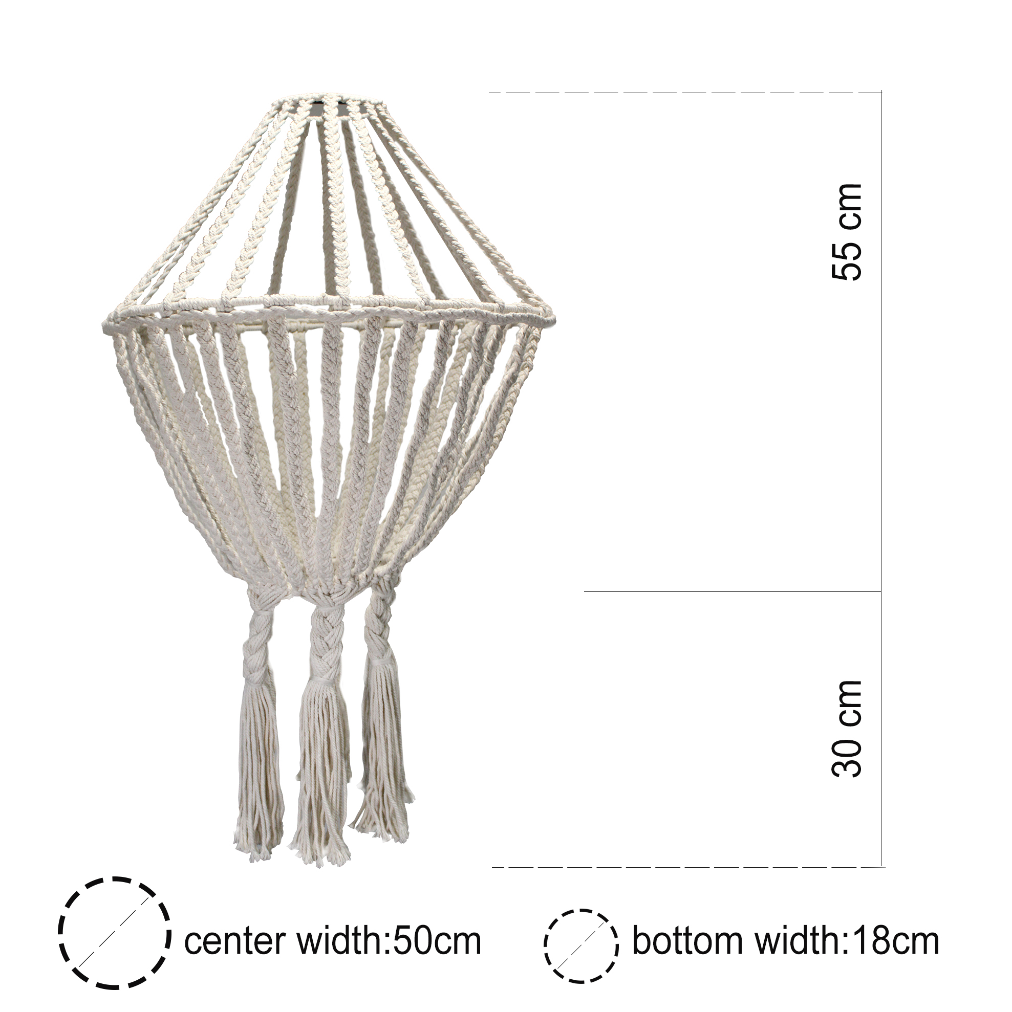 Lustre diamant de macramé 
