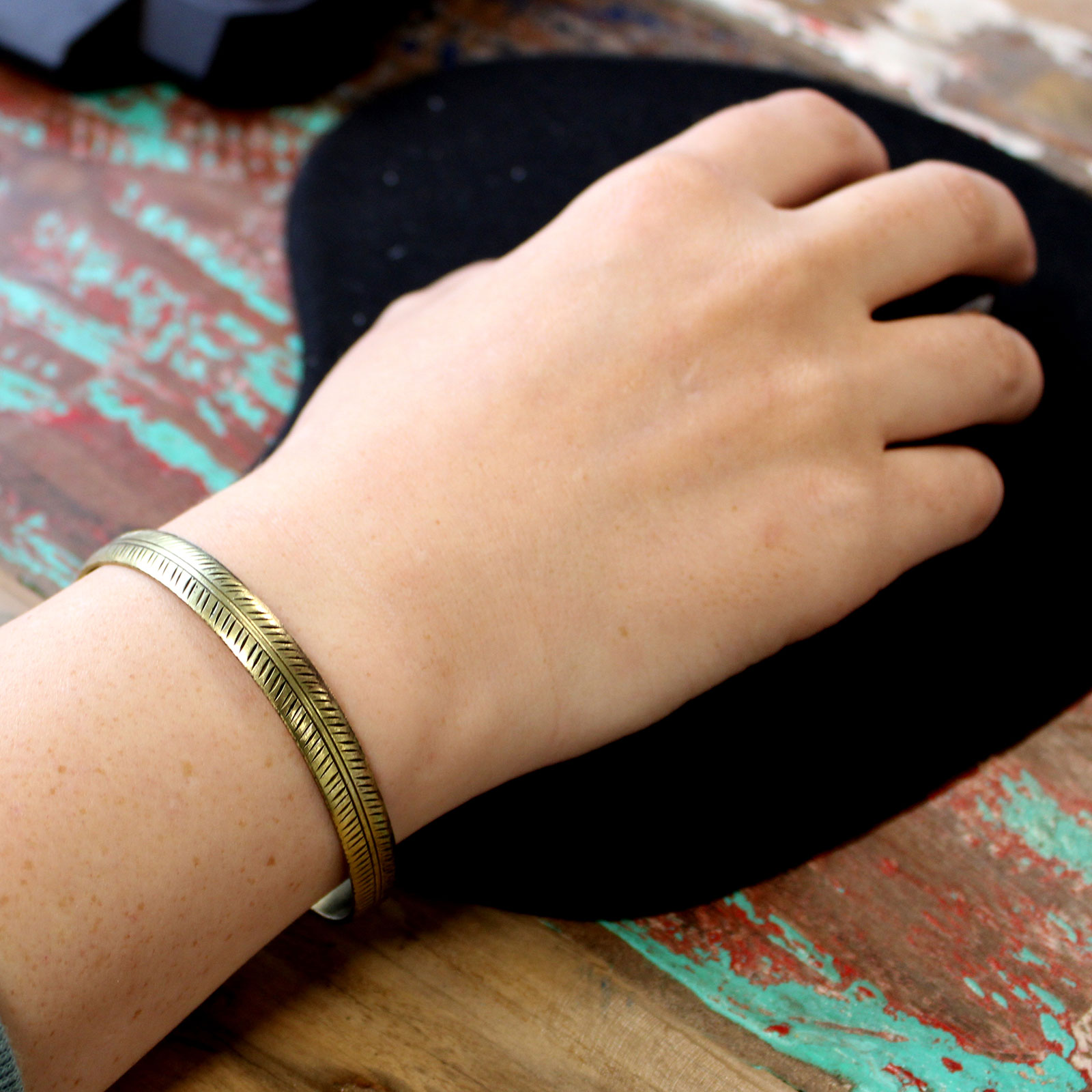 Bracelet tibetain en Laiton  -  Inspiration tribale