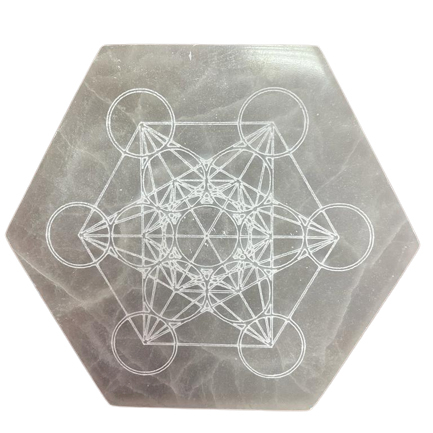 Plaque pierre de sélénite - Chakras