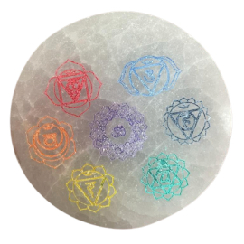Plaque pierre de sélénite - Chakras