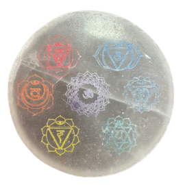 Plaque pierre de sélénite - Chakras