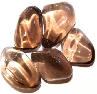 Pierres naturelles roulées -  24x Quartz fumé irradié L