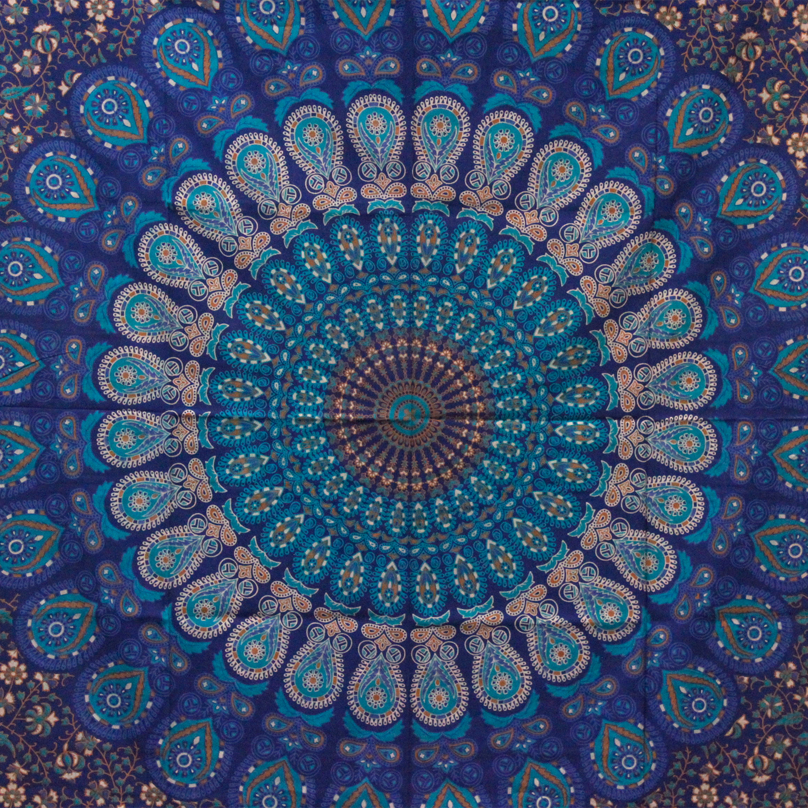 Tenture murale / couvre lit - Mandala Azur
