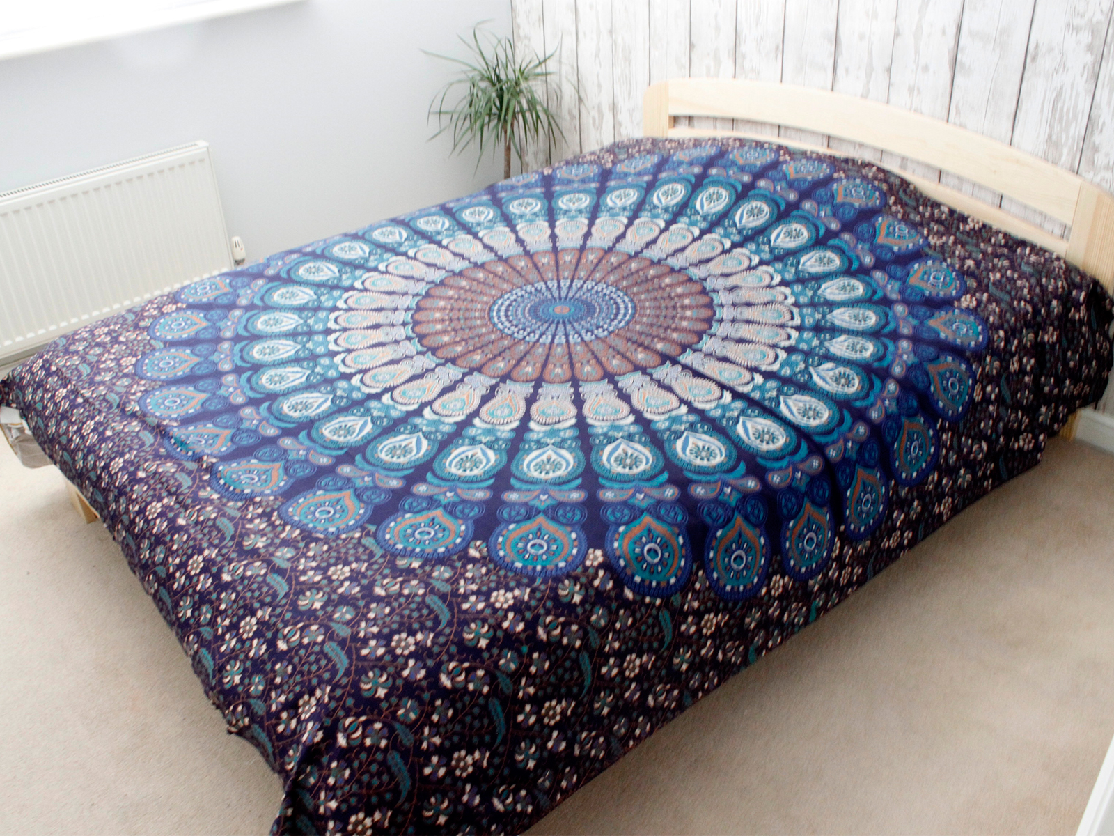 Tenture murale / couvre lit - Mandala Azur