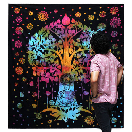 Tenture murale / couvre lit - Arbre de vie enchanté
