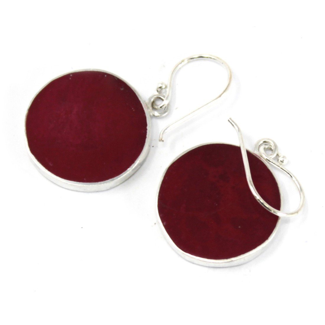 Boucles d'oreilles en argent 925 - arbre de vie corail 