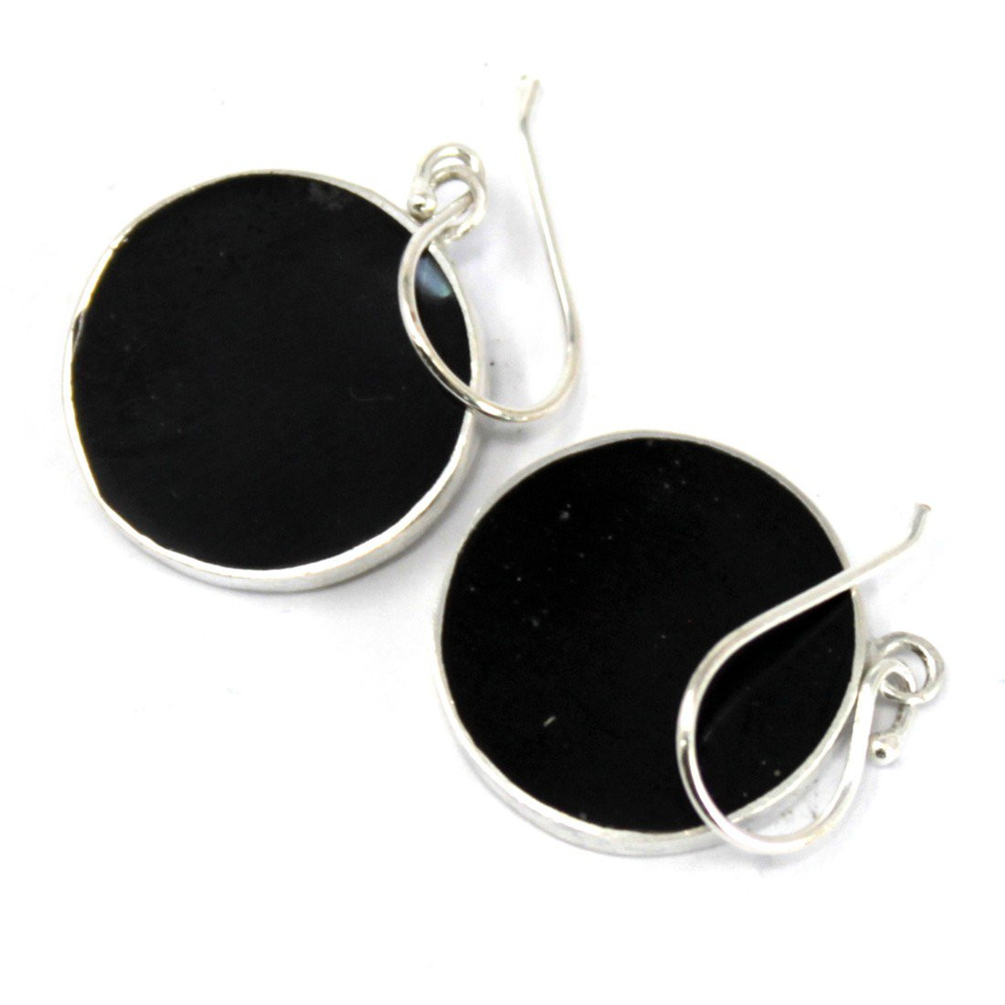 Boucles d'oreilles en argent 925 - arbre de vie coquillage nacré bleu vert