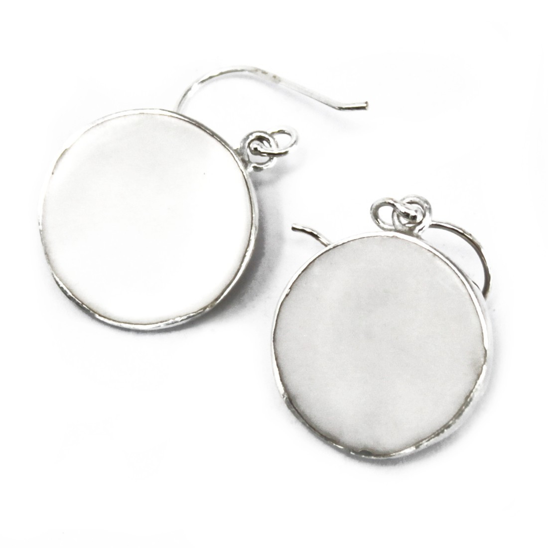 Boucles d'oreilles en argent 925 - arbre de vie coquillage nacré