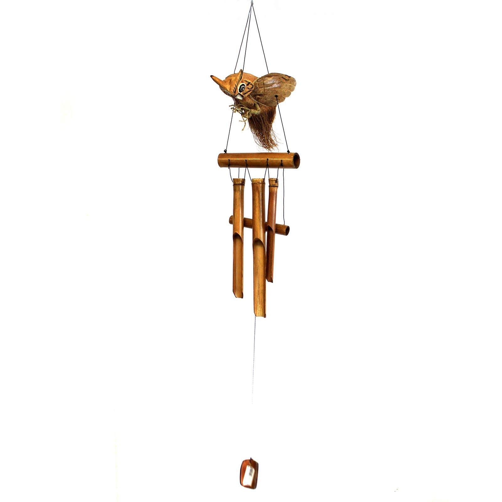 Carillon éolien en bambou - Chouette