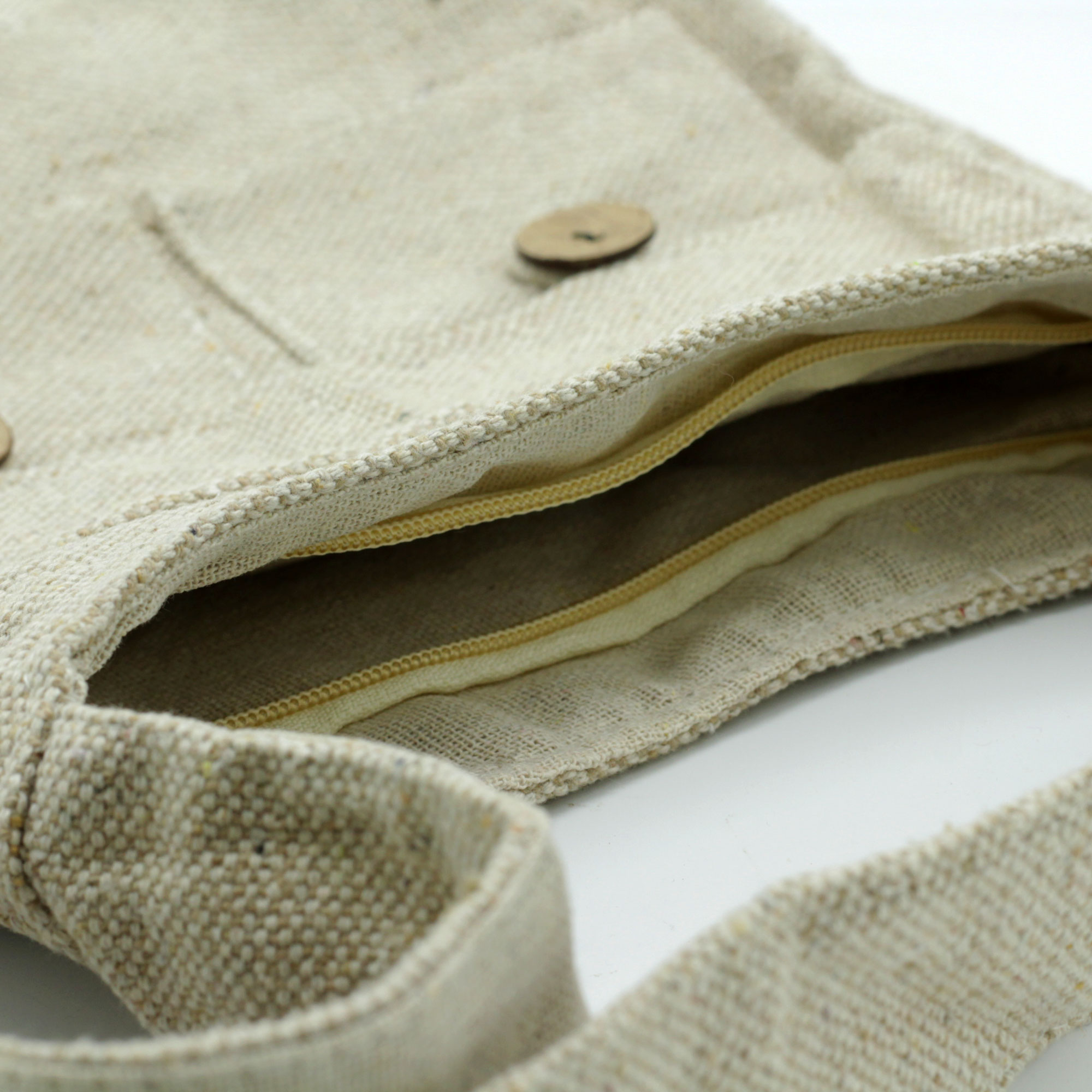 Sac bandoulière beige en coton - écolo chic 